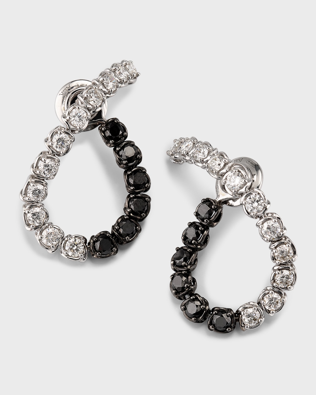 A. Link 18k Black And White Gold Diamond Earrings