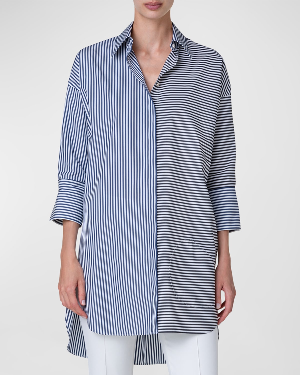 Akris Punto grid-pattern Cotton Shirtdress - Farfetch