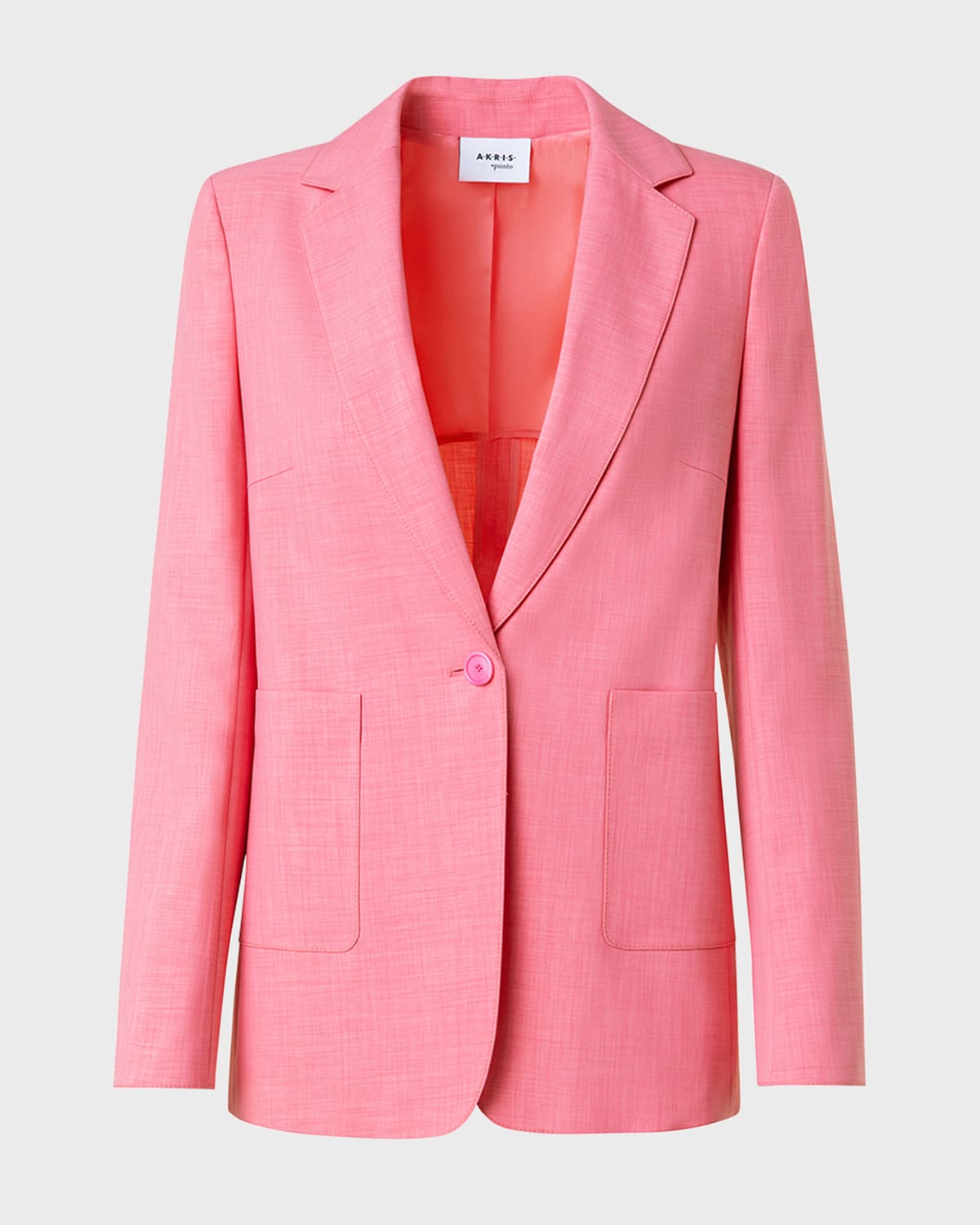 Shop Akris Punto Lightweight Techno Crepe Blazer Jacket In Flamingo