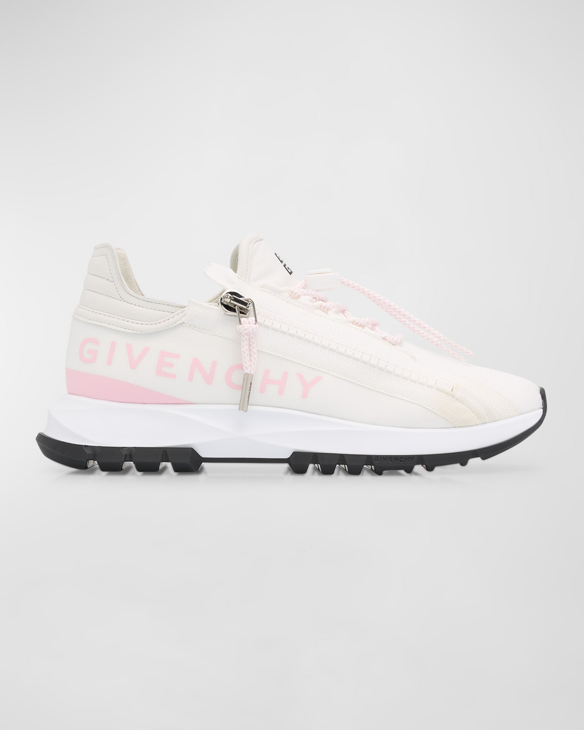 Shop Givenchy Spectre Nylon Zip Runner Sneakers In White Pink