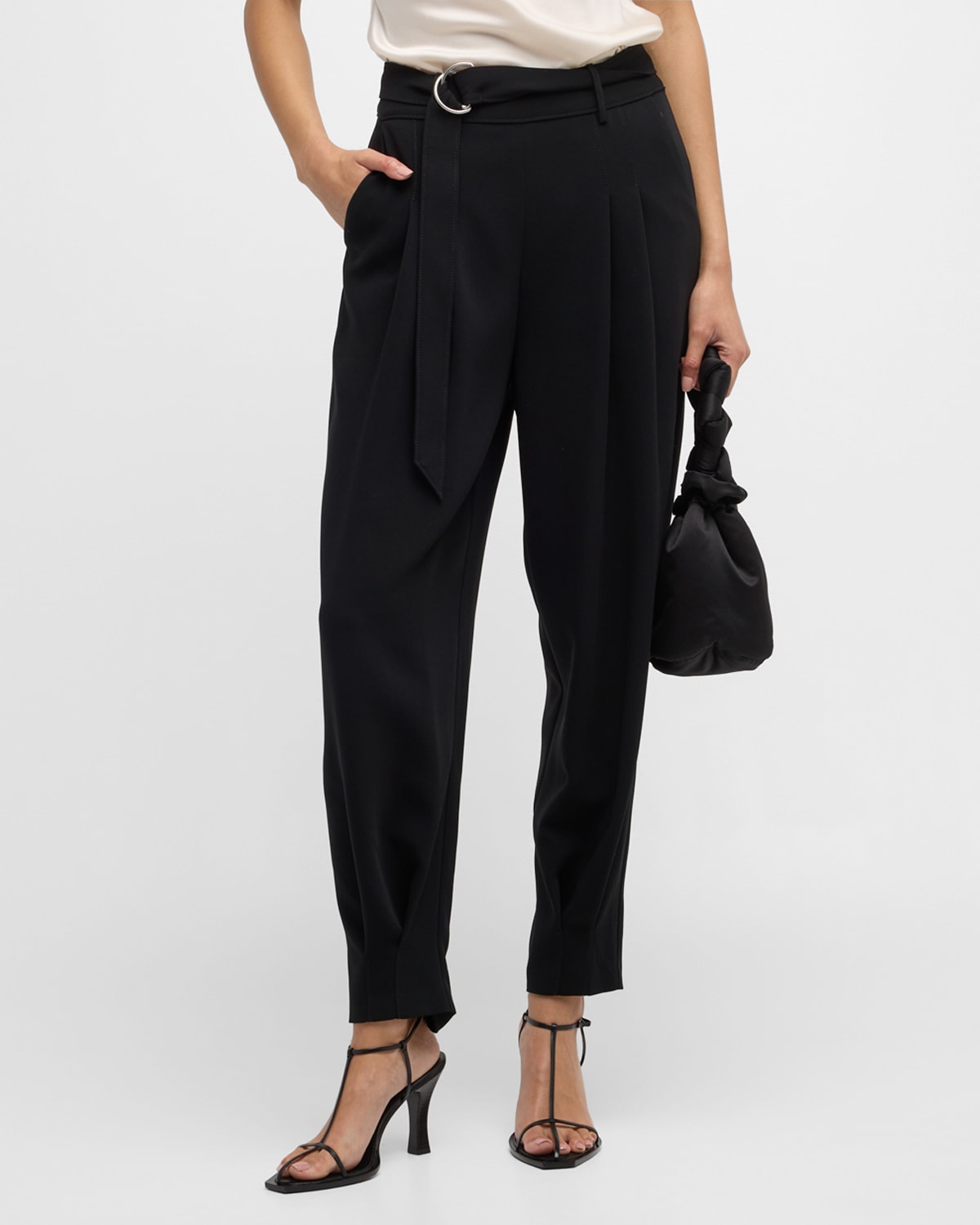 Ryn Pleated Wide-Leg Ankle Pants