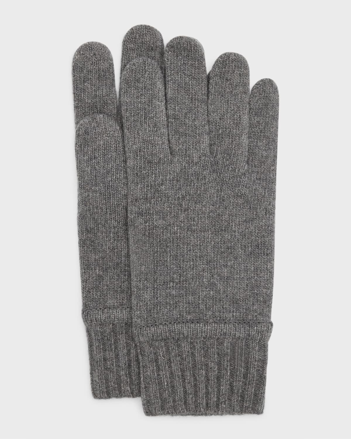 Portolano Men's Cashmere Knit Smartphone-touch Gloves In Gray