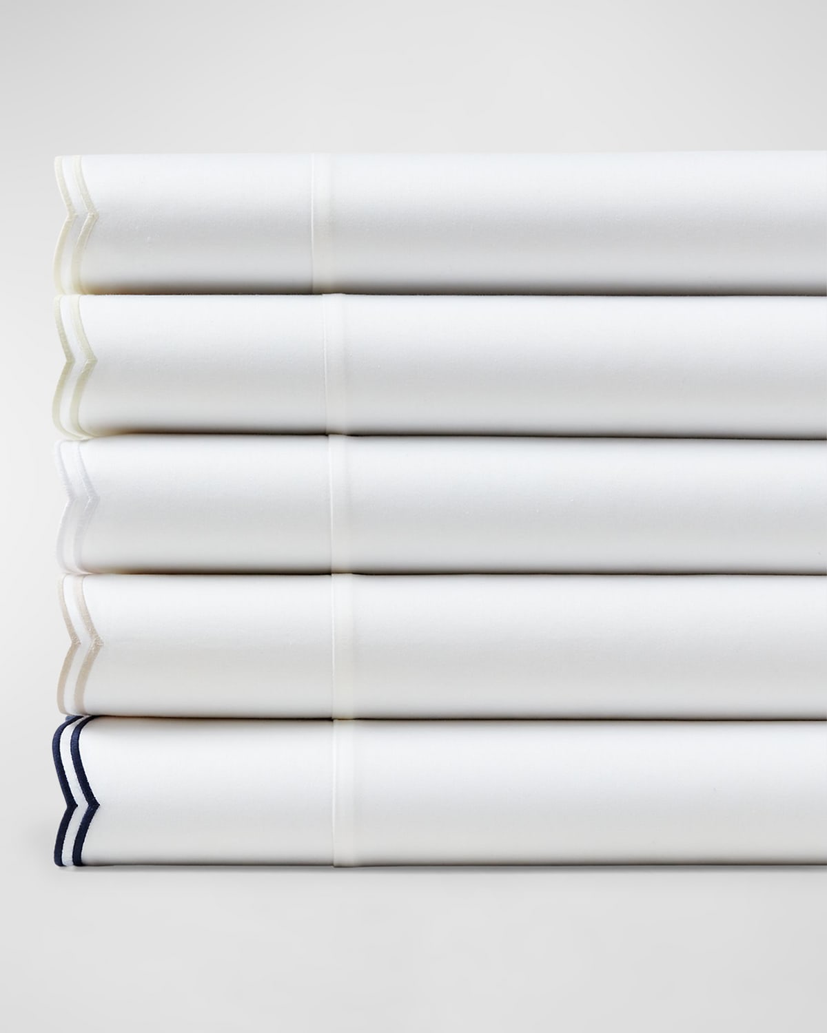 Shop Ralph Lauren Malin Scallop 500 Thread Count Queen Flat Sheet In Polo Navy