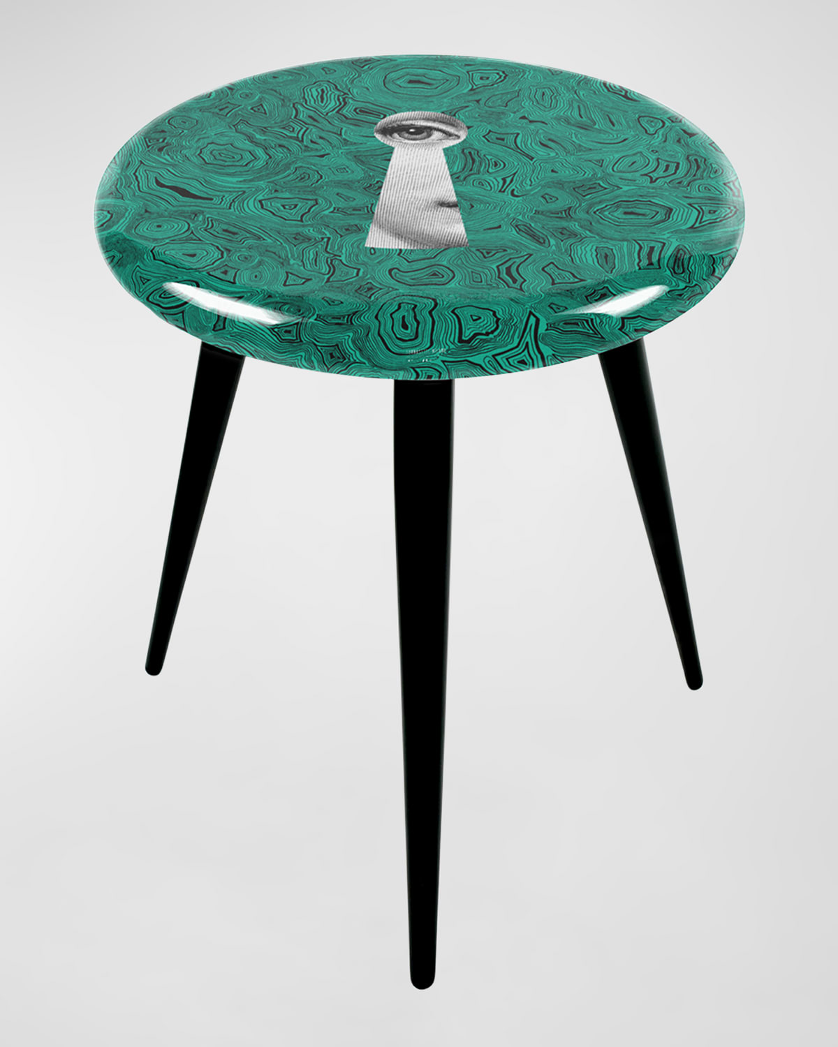 Fornasetti Stool Serratura Su Malachite In Green