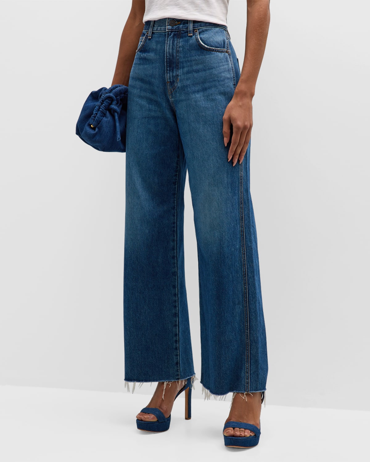 Veronica Beard Jeans Taylor Cropped High Rise Wide-leg Jeans In Bandit