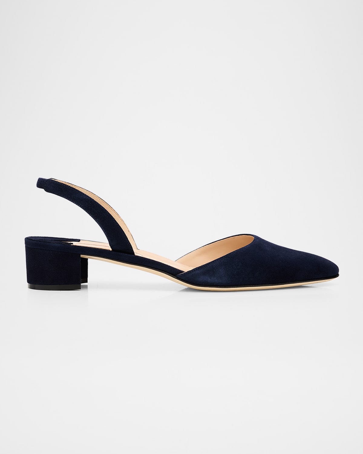 Manolo Blahnik Aspro Suede Slingback Ballerina Pumps In Blue