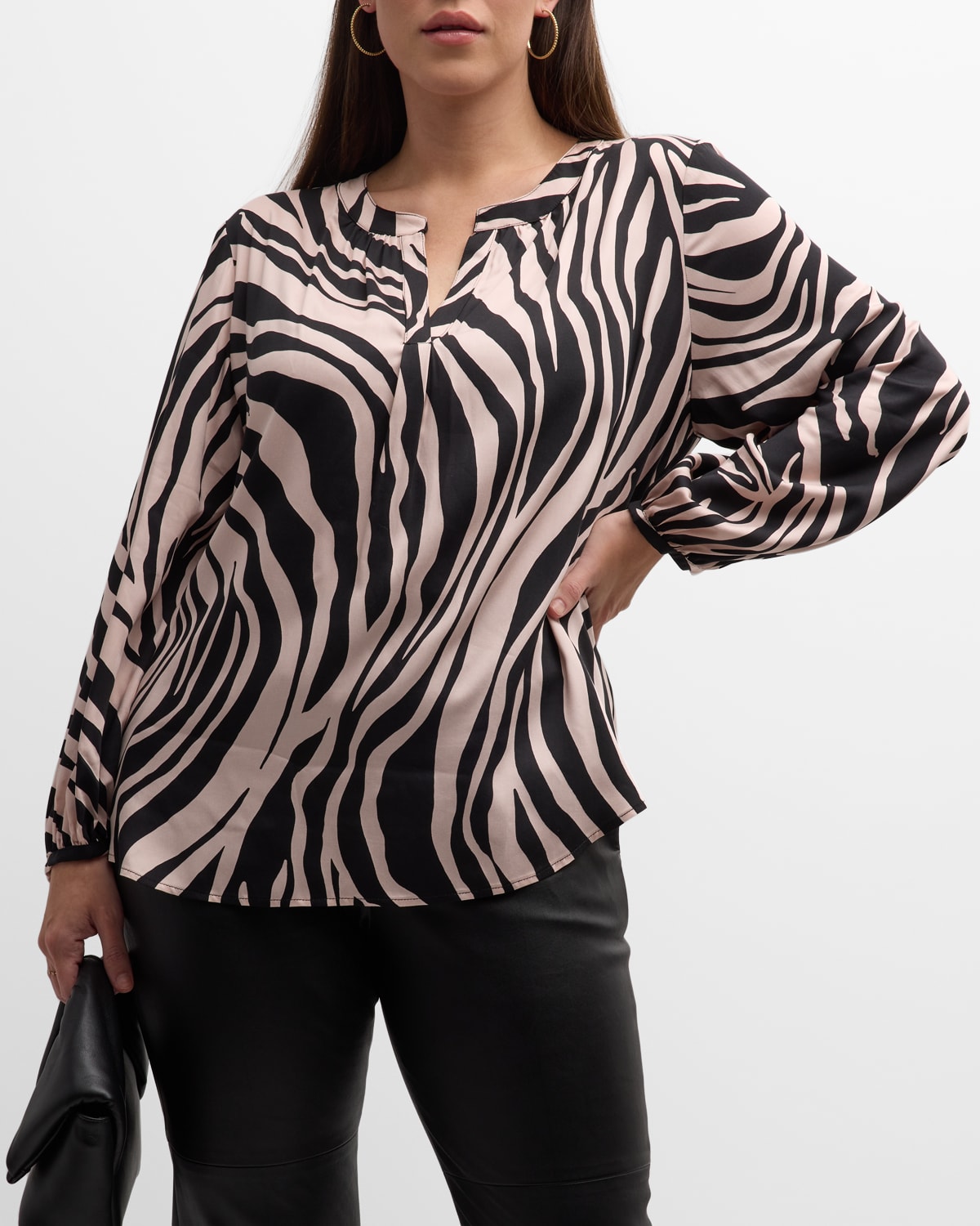 Finley Plus Size Stephanie Tiger-Print Satin Top