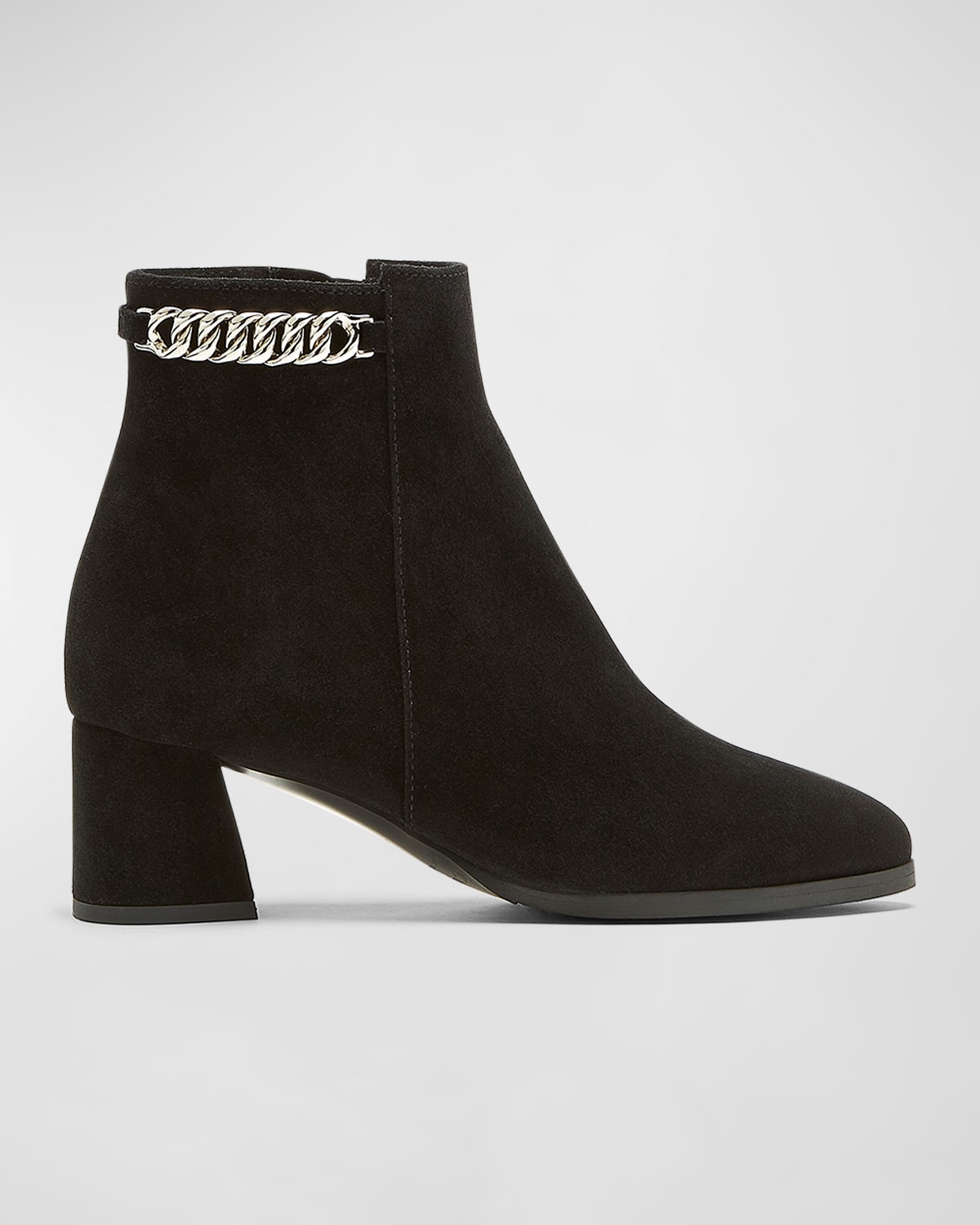 Andrea Suede Chain Ankle Booties