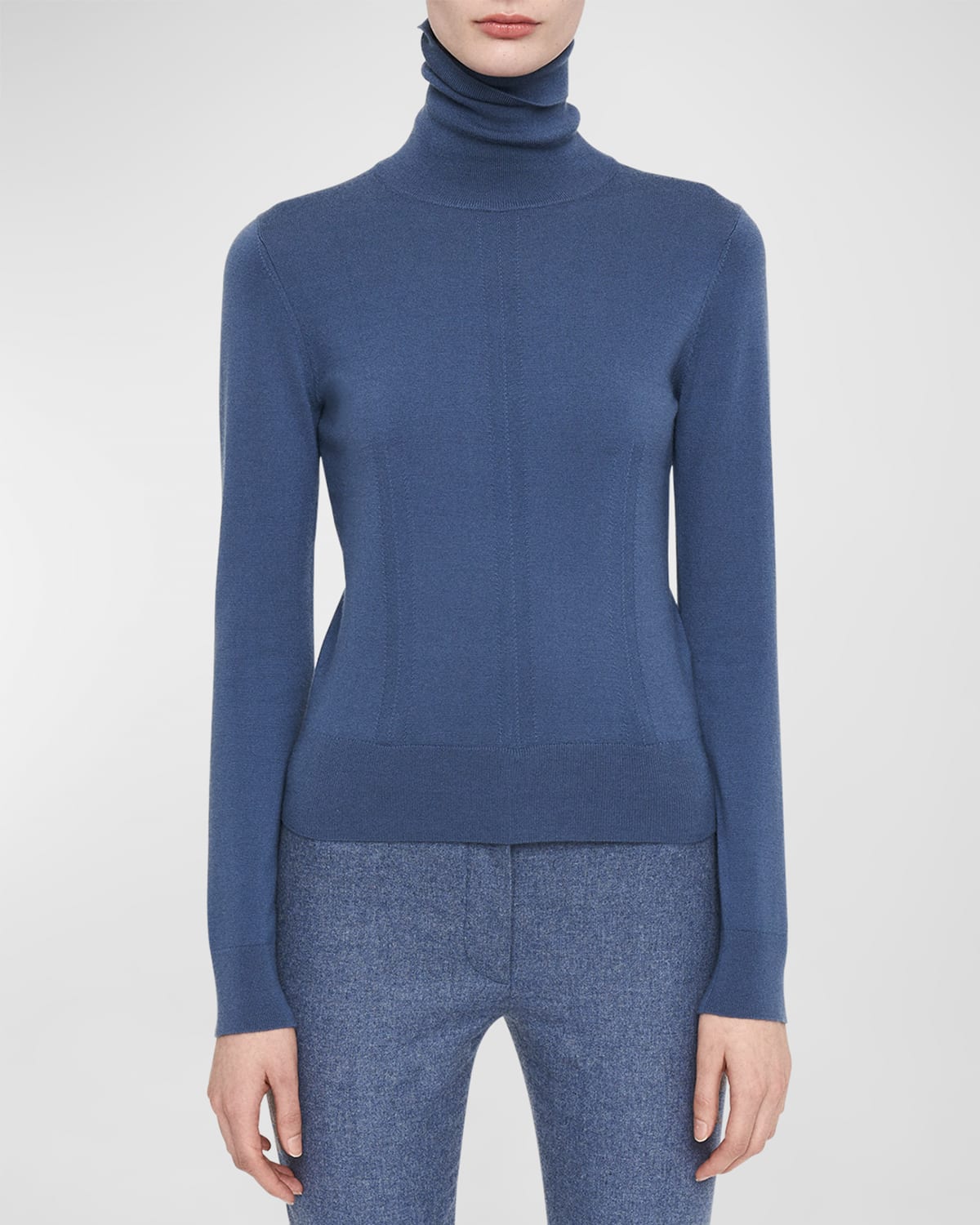 Joseph Turtleneck Cashmere-blend Pullover In Cloudy Blue