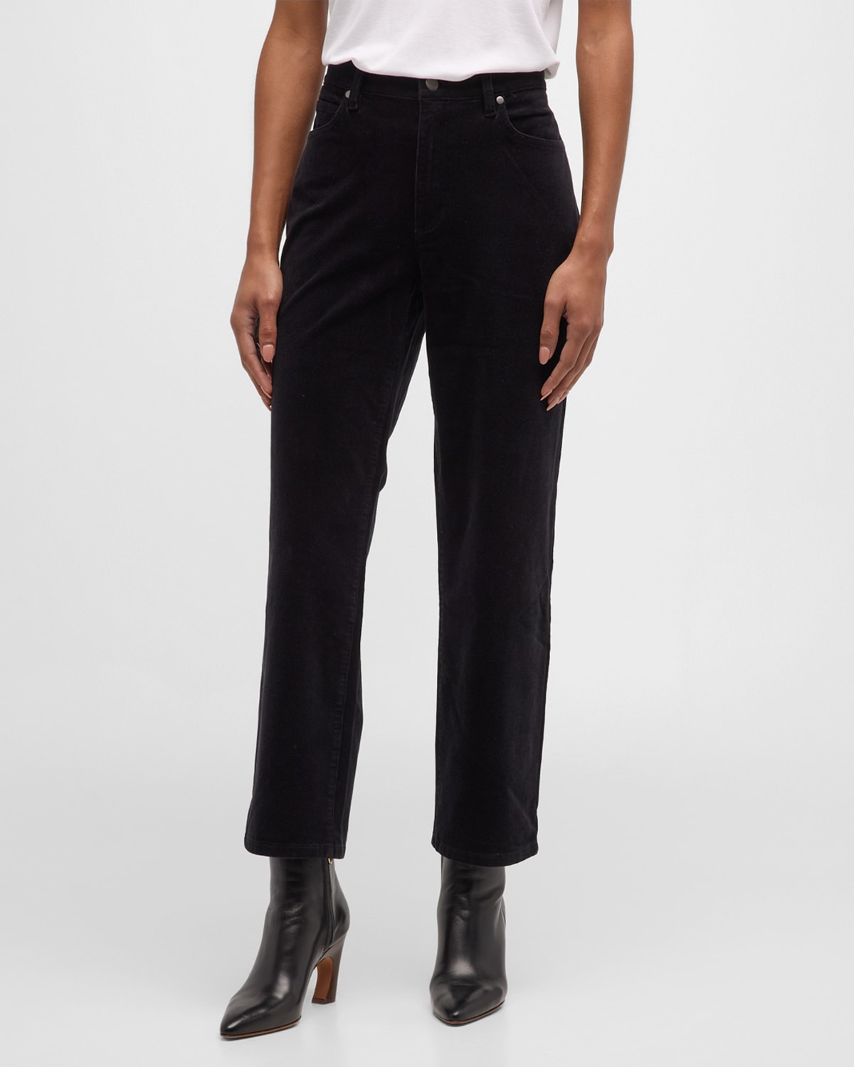 EILEEN FISHER HIGH-RISE CROPPED CORDUROY PANTS