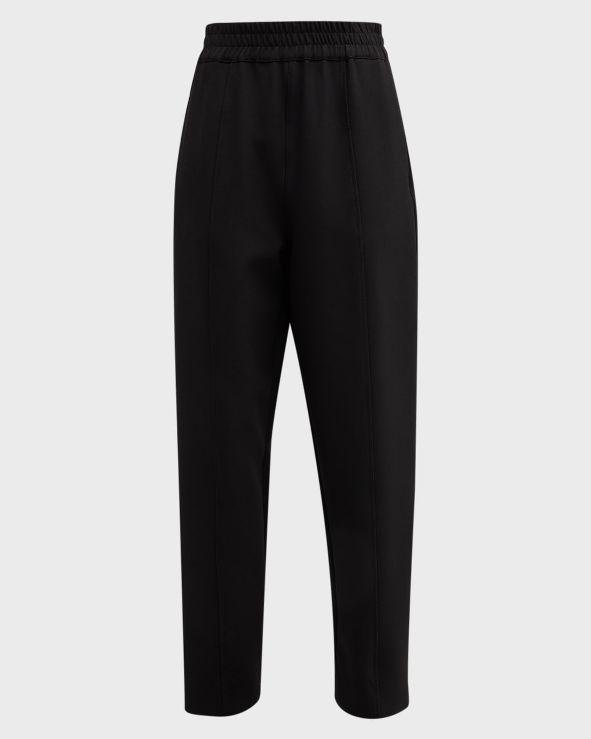 Emporio Armani Cropped Straight-leg Cady Trousers In Black