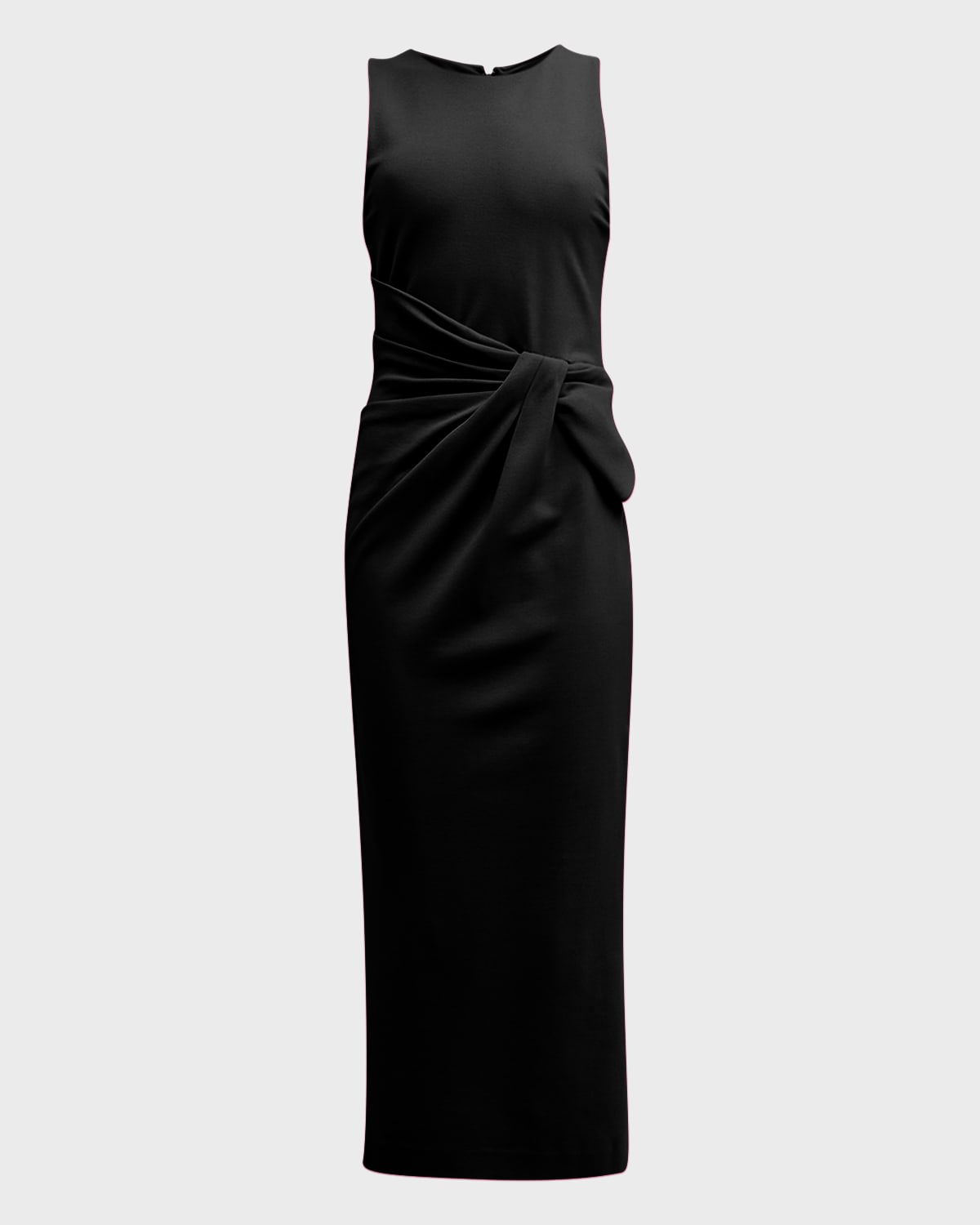 EMPORIO ARMANI SLEEVELESS TWIST-FRONT JERSEY MIDI DRESS