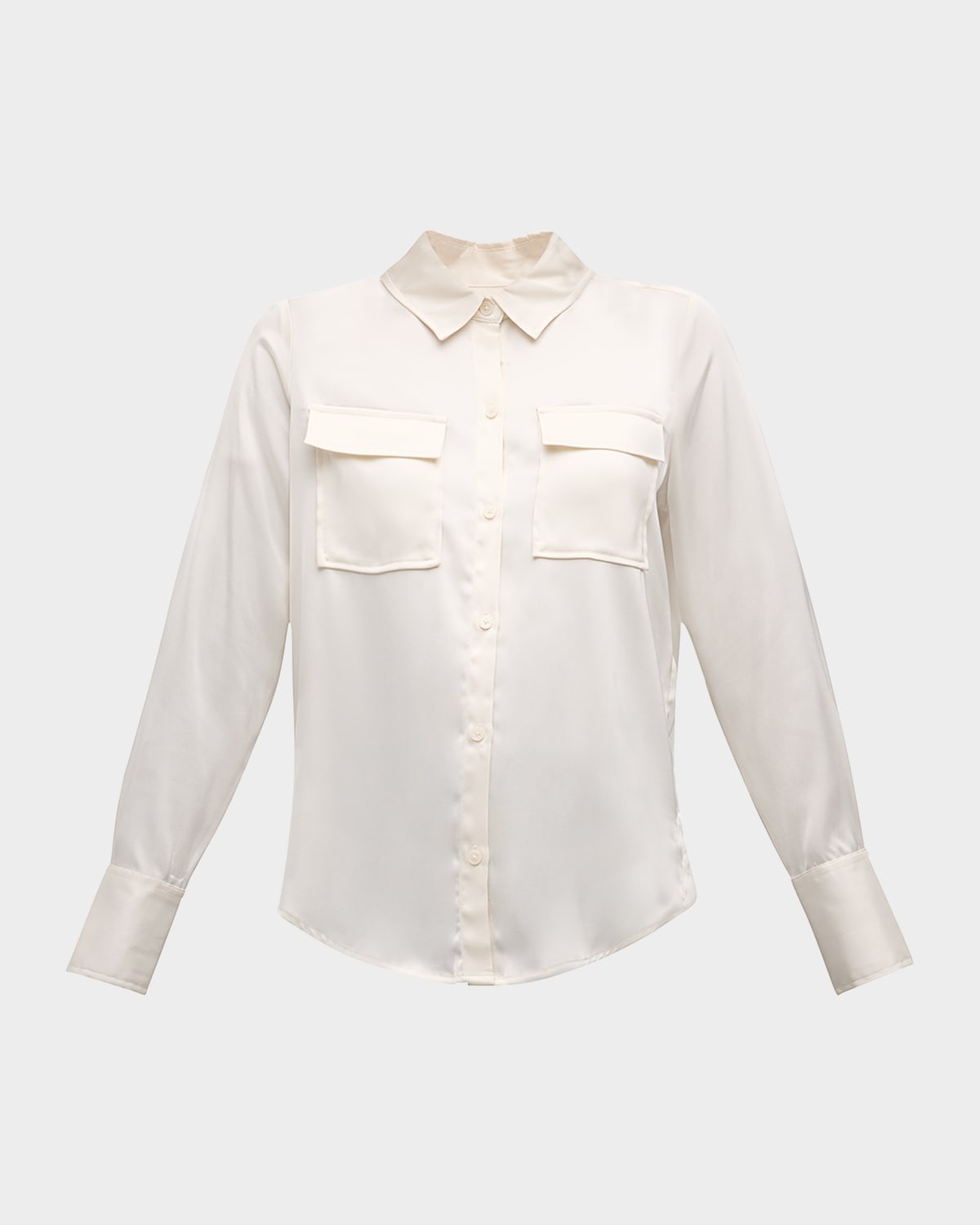 Lorena Satin Button-Front Blouse