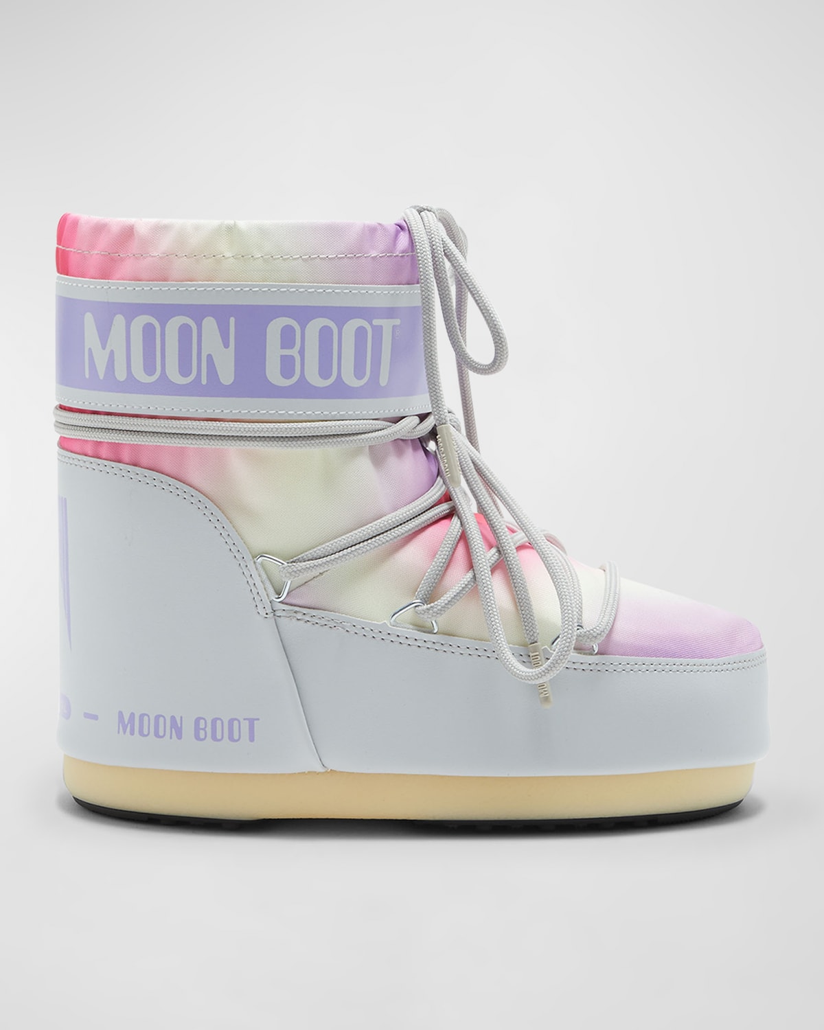 Moon Boot Icon Tie Dye Lace-up Short Snow Boots In Glacier Grey