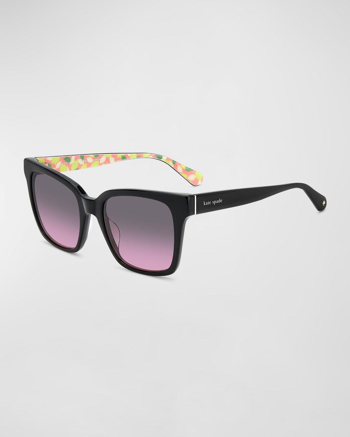 Kate Spade Harlow Acetate Square Sunglasses In Black