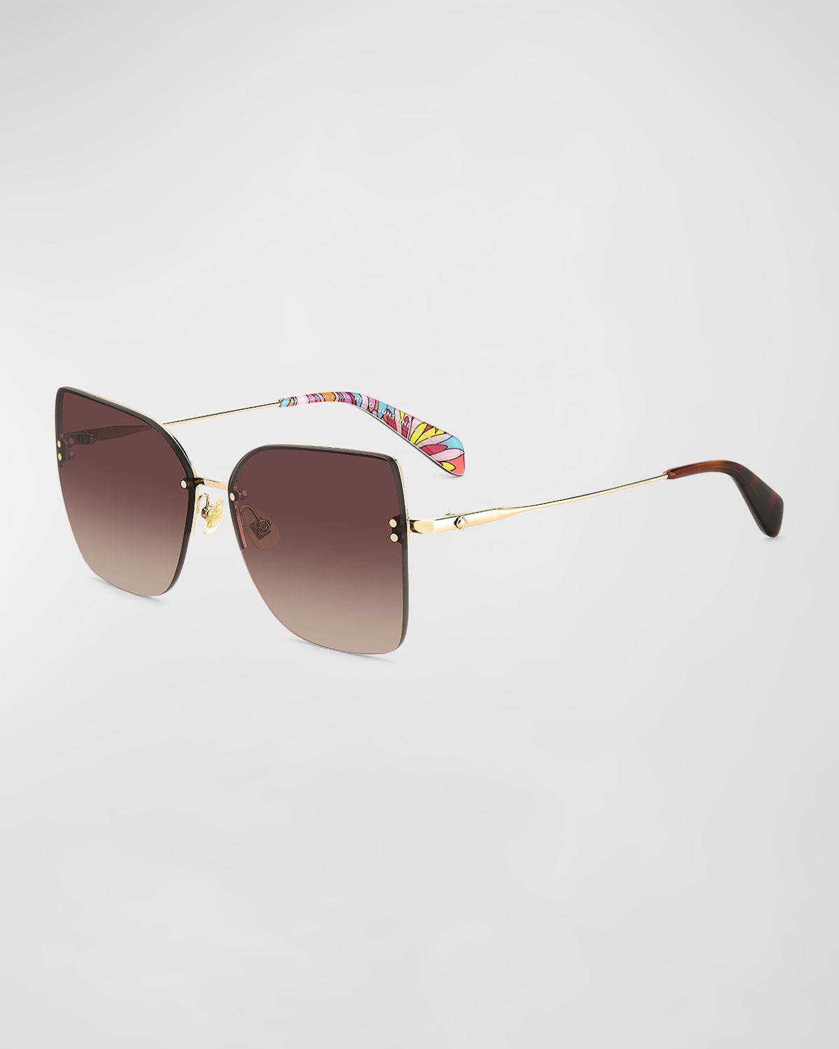 Kate Spade Ariellags 58mm Gradient Cat Eye Sunglasses In Gold