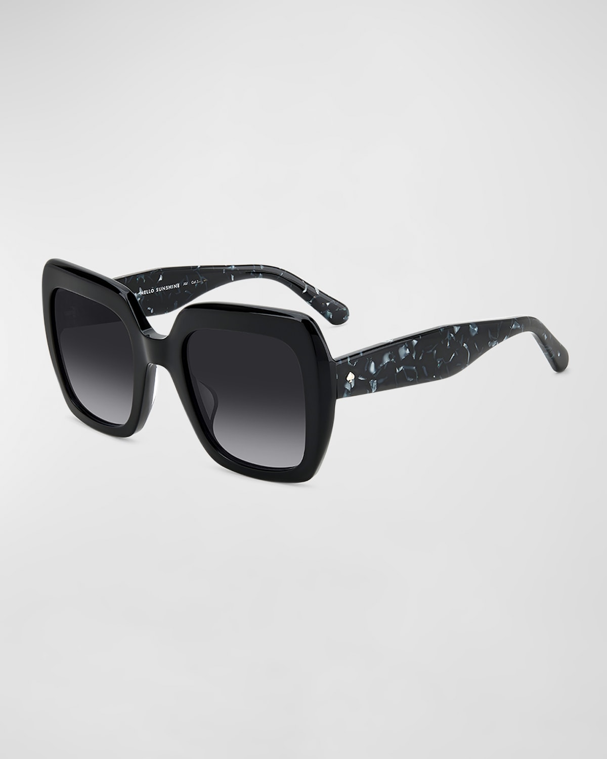 Shop Kate Spade Naomi Acetate Square Sunglasses In Black