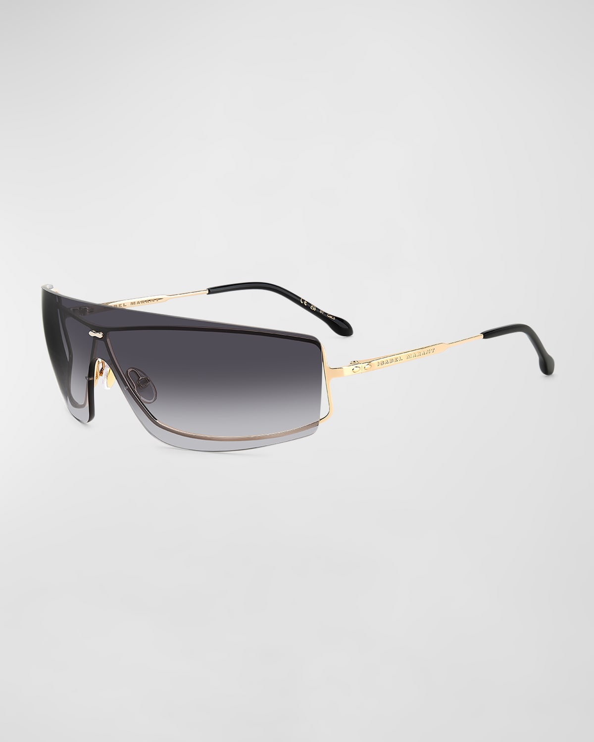 Metal & Acetate Shield Sunglasses