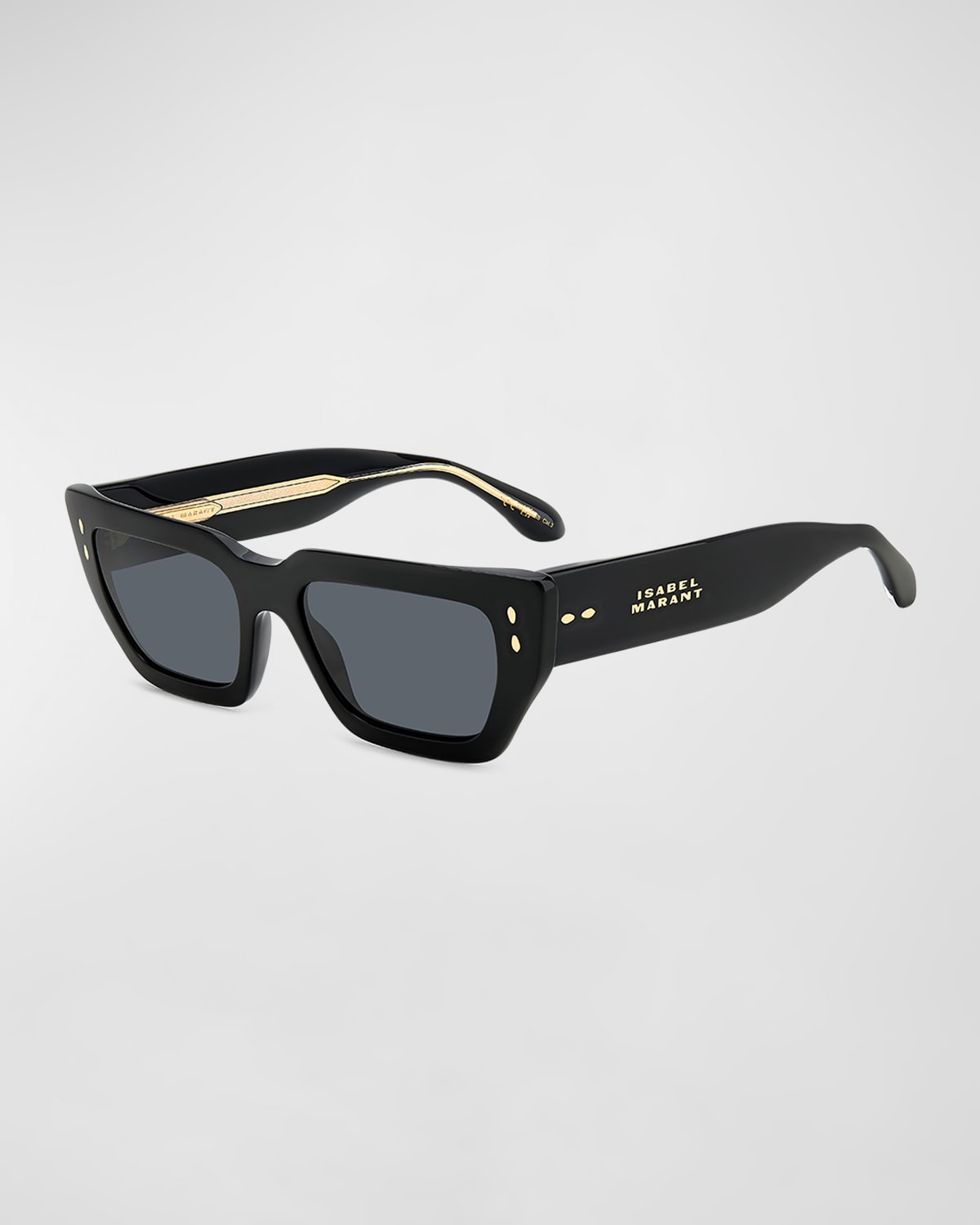 Isabel Marant Im0159s Logo Acetate Rectangle Sunglasses In Black