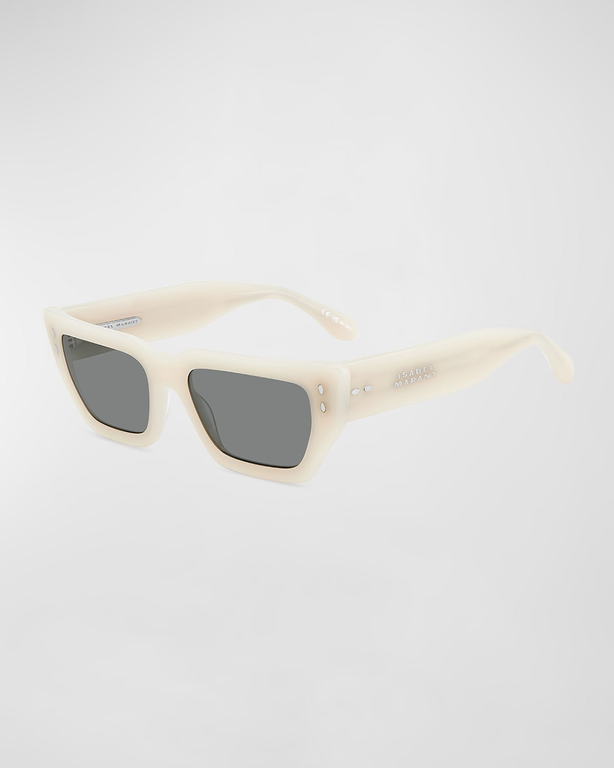 Isabel Marant Im0159s Logo Acetate Rectangle Sunglasses In Ivory