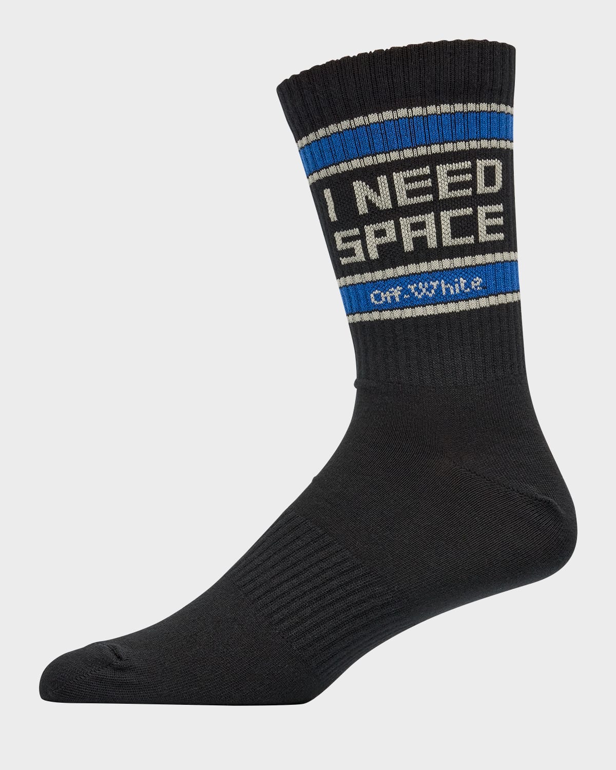 Off-white Men's I Need Space Mid-calf Socks In Black Ivory
