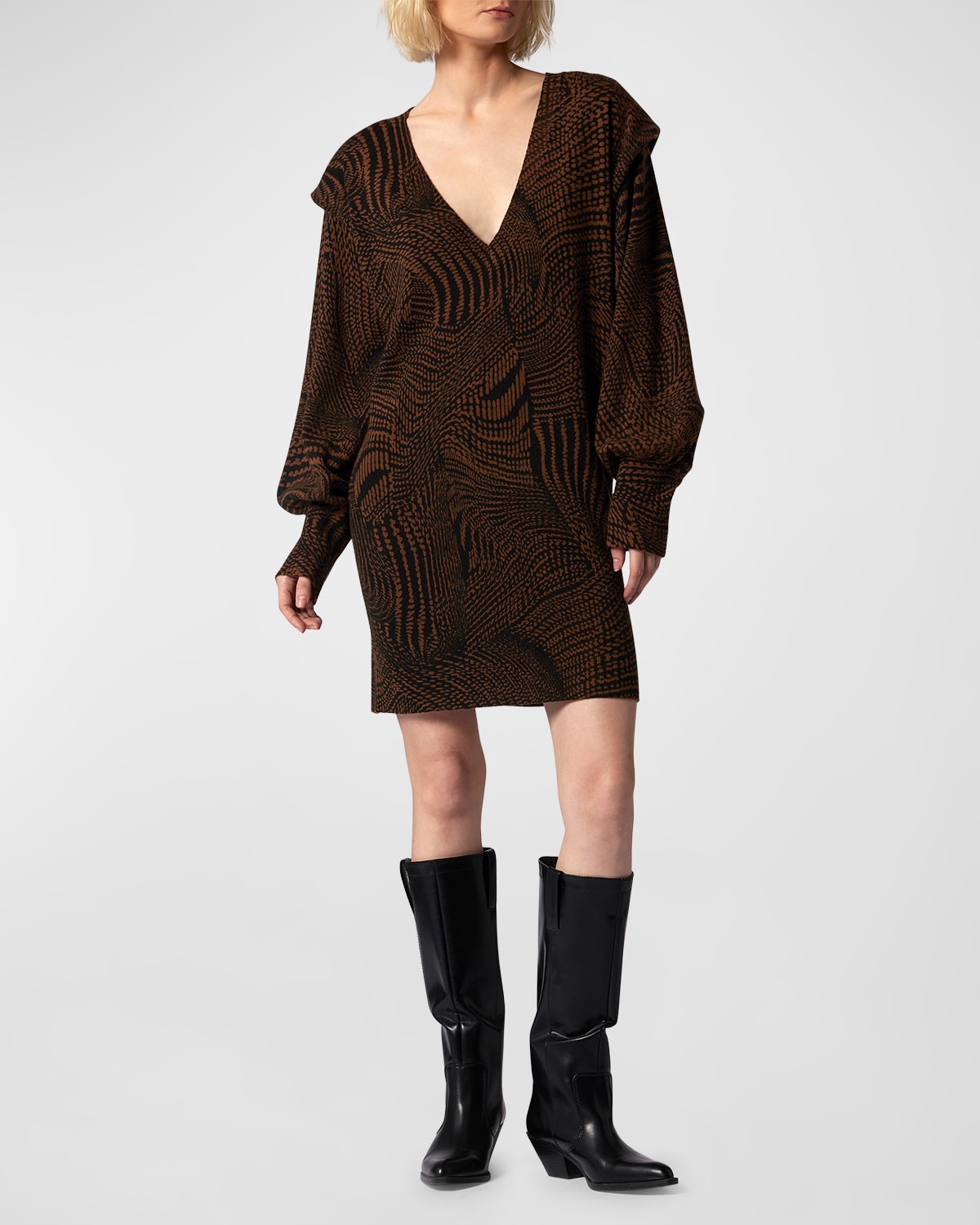 Equipment Elijah V-Neck Wool-Cashmere Sweater Dress