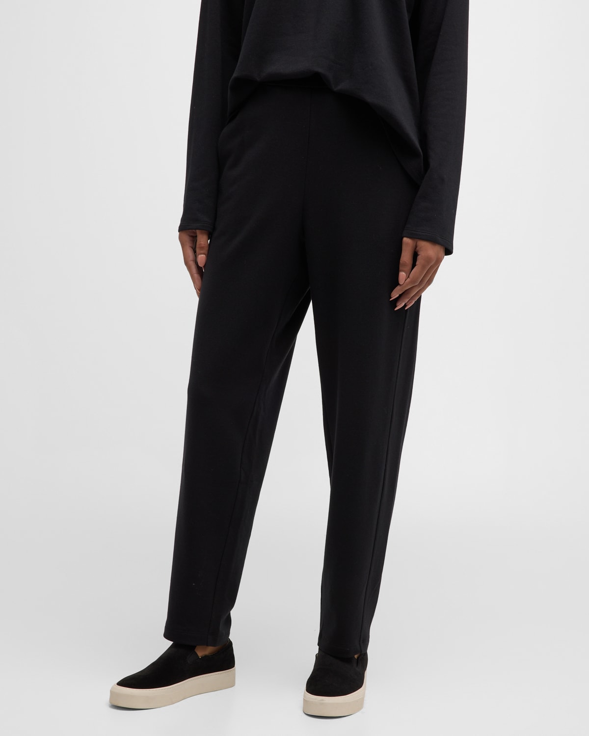 EILEEN FISHER CROPPED BRUSHED TERRY PANTS