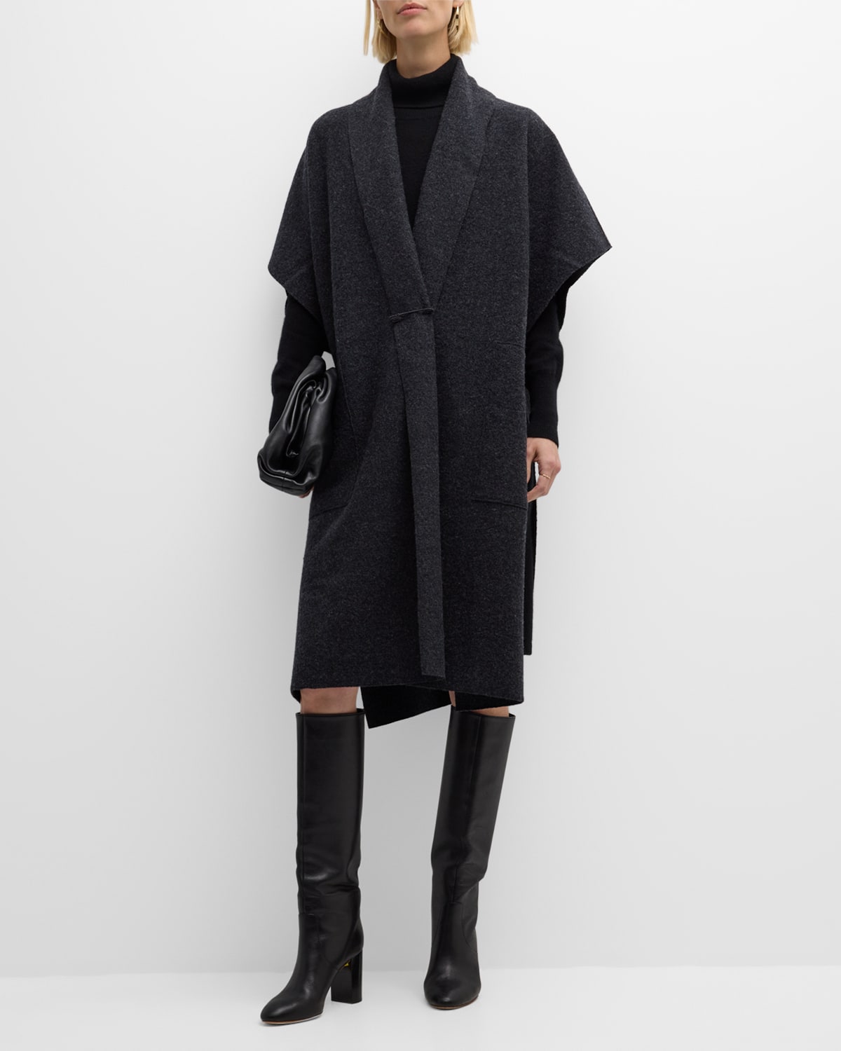 Eileen fisher lightweight boiled wool kimono jacket sale