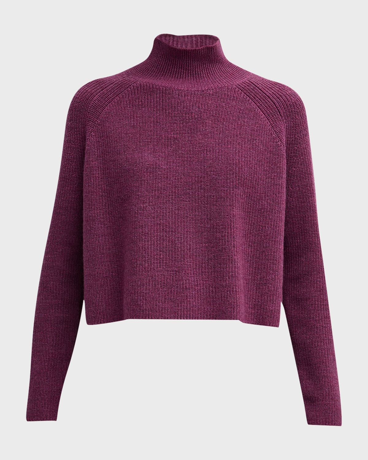 EILEEN FISHER MISSY MERINO WOOL CROPPED TURTLENECK SWEATER