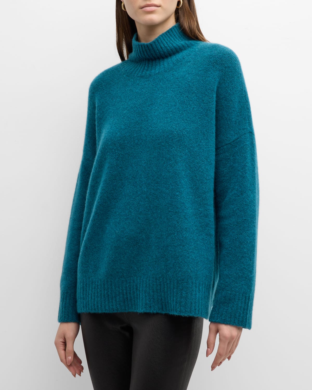 EILEEN FISHER MISSY CASHMERE SILK BOUCLE BLISS SWEATER