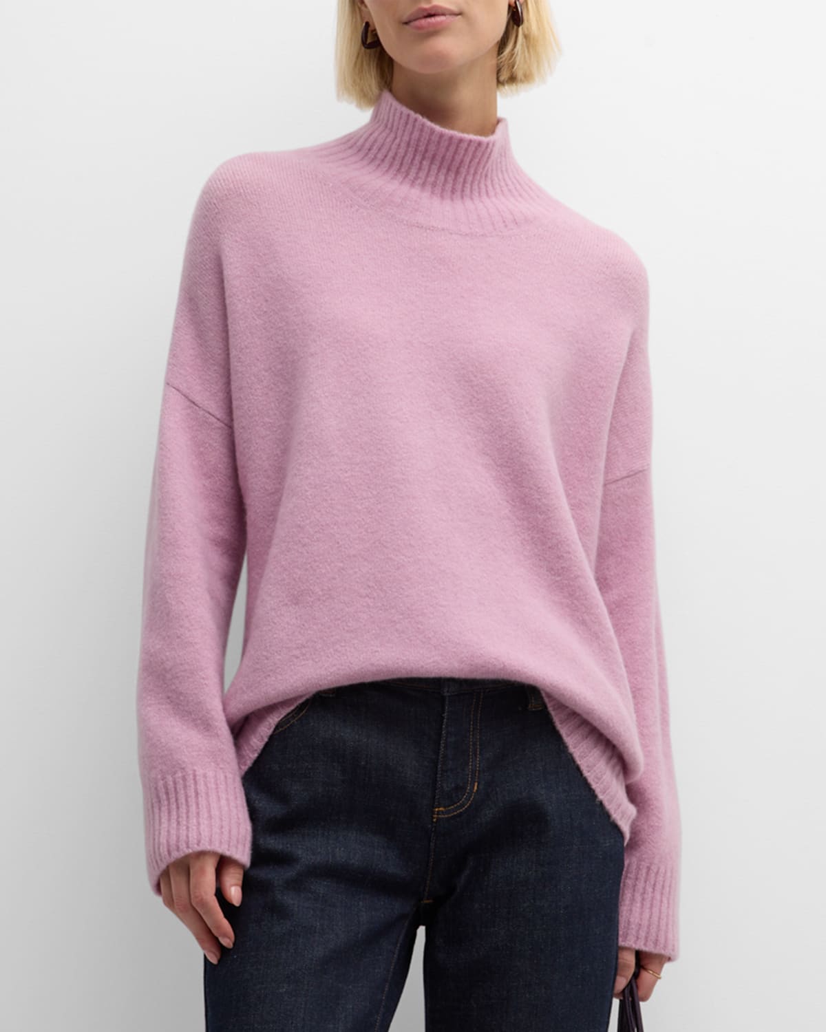 Eileen Fisher Missy Cashmere Silk Boucle Bliss Jumper In Icey Purple