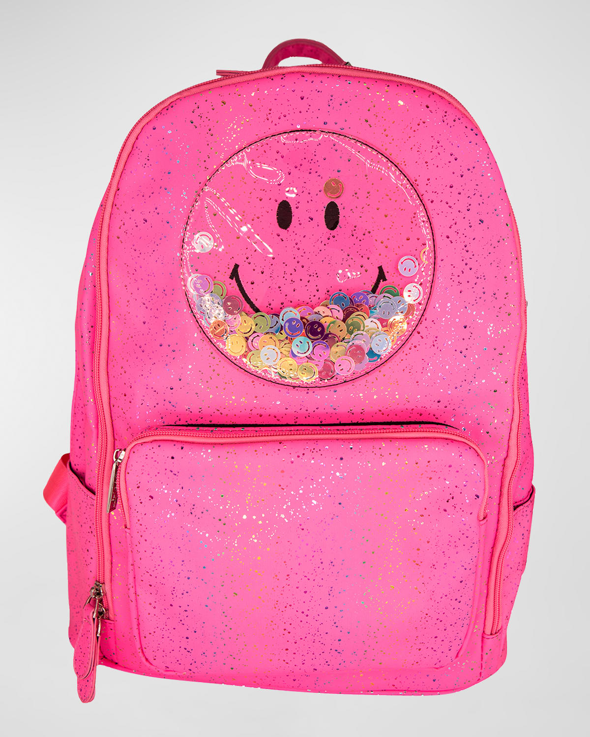 Shop Bari Lynn Kid's Glitter Smile Face Ripple Effect Backpack In Multi