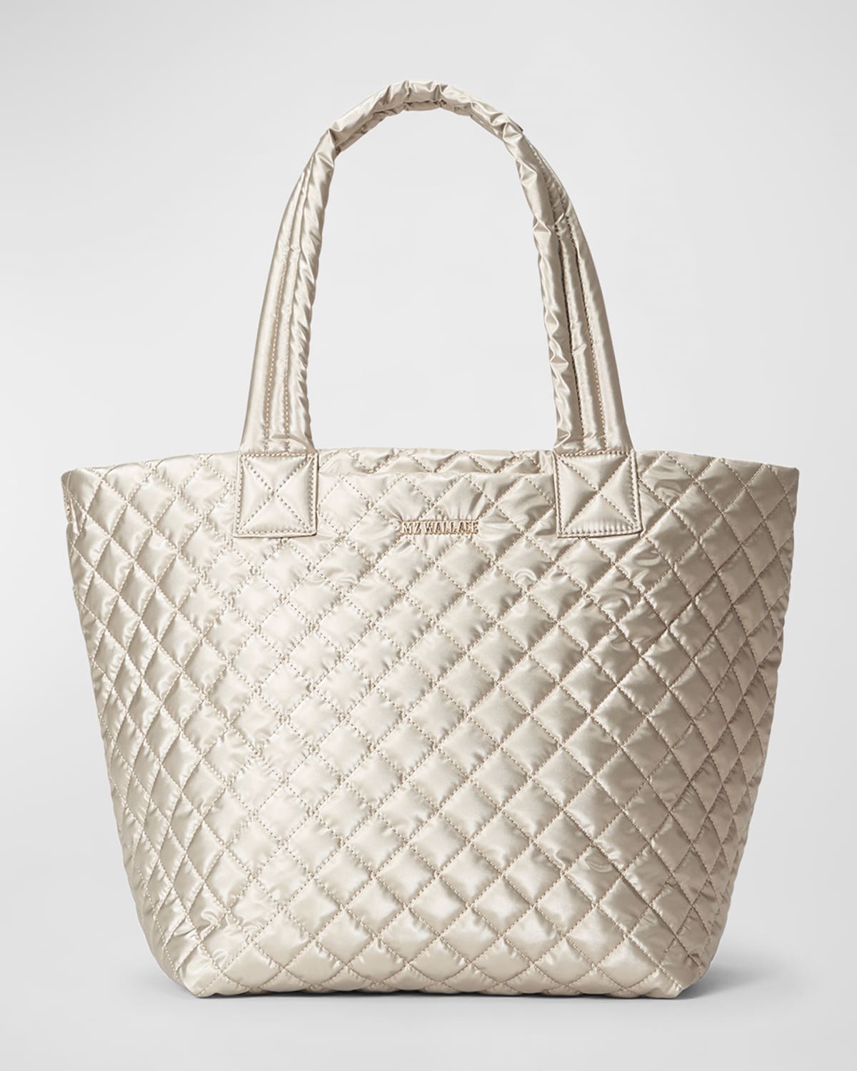 MZ WALLACE METRO DELUXE MEDIUM METALLIC TOTE BAG