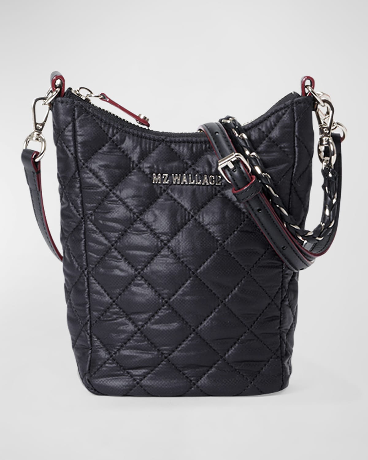 Mz Wallace Crosby Quilted Nylon Top-handle Bag In Black