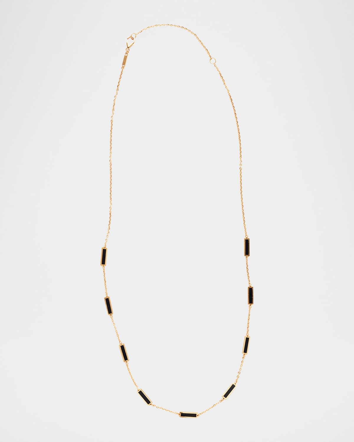 Bar Chain Necklace with Gemstones