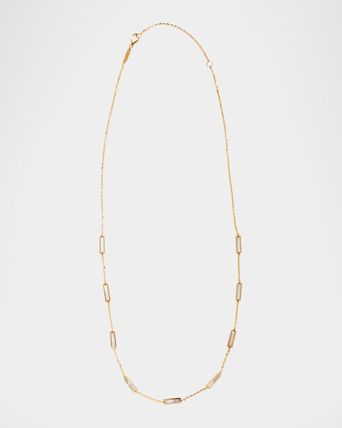 Bar Chain Necklace with Gemstones