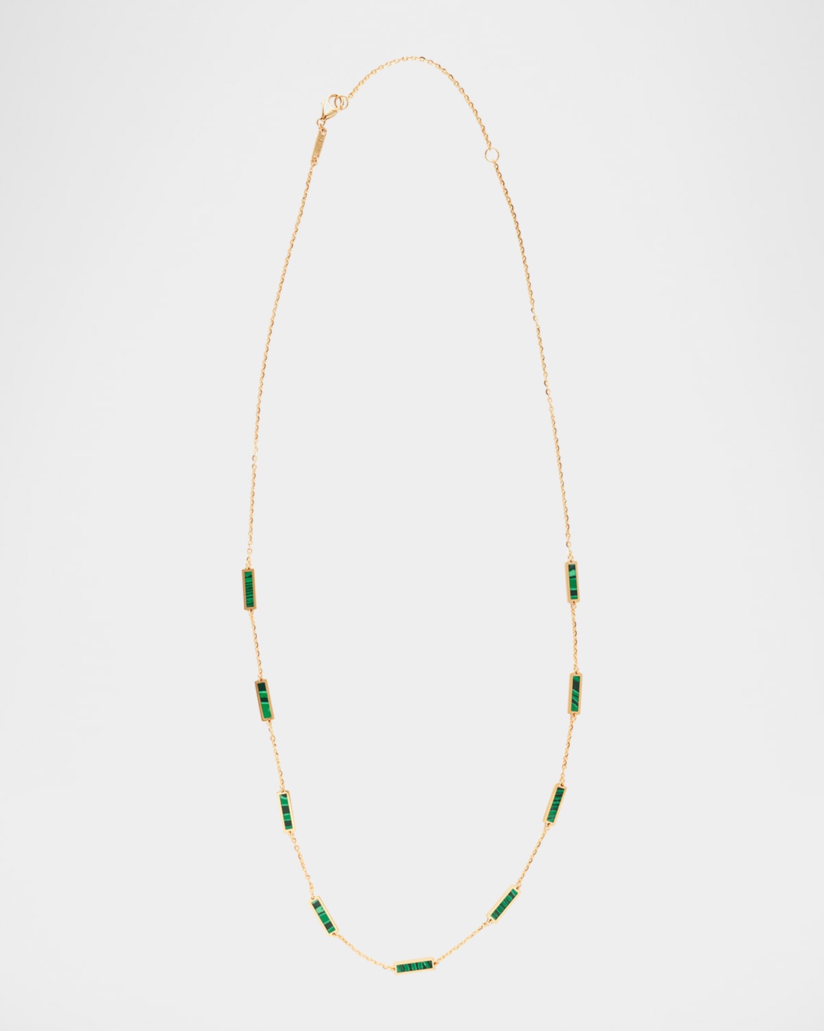 Bar Chain Necklace with Gemstones