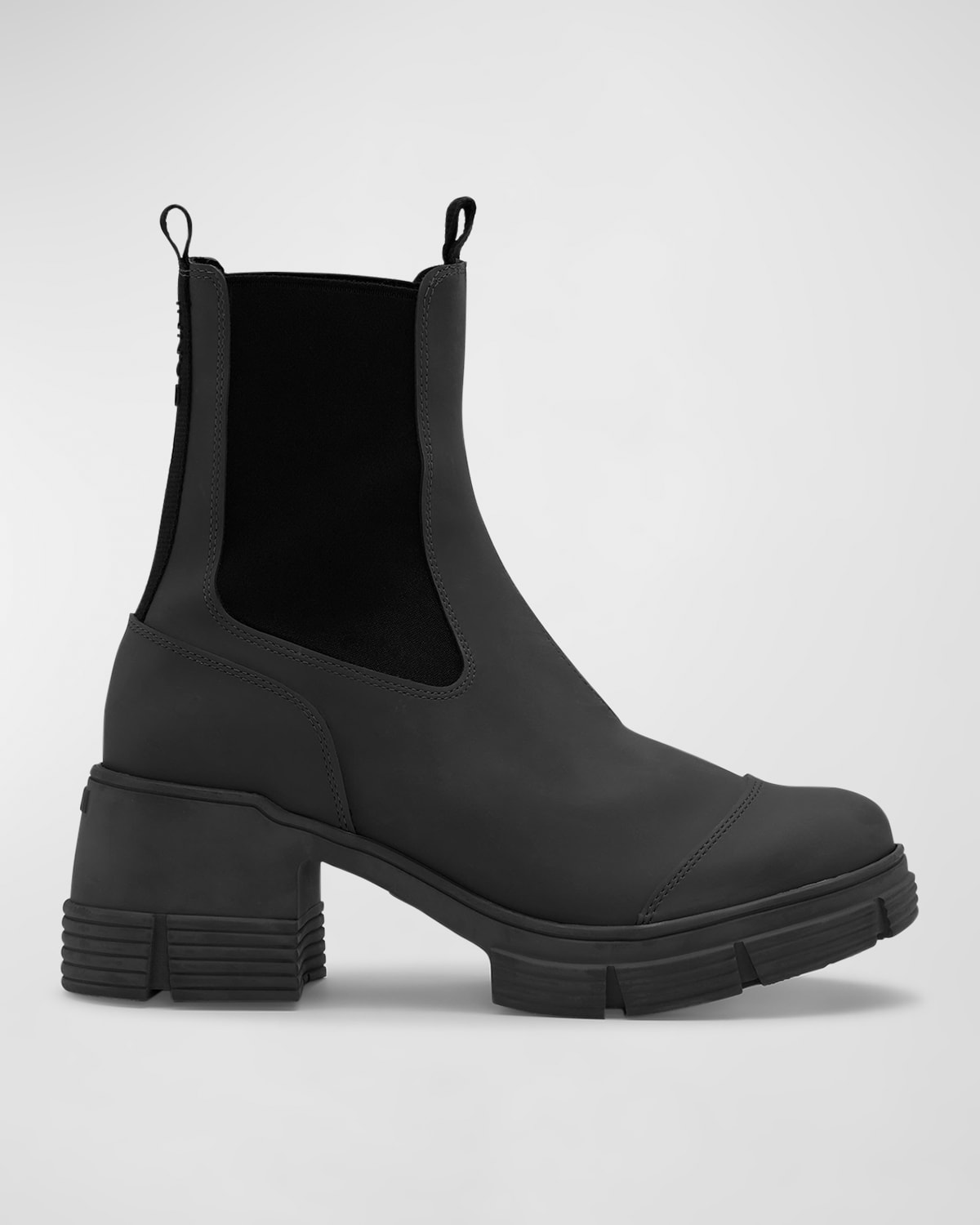 Ganni Recycled Rubber Chunky Chelsea Boots In Black