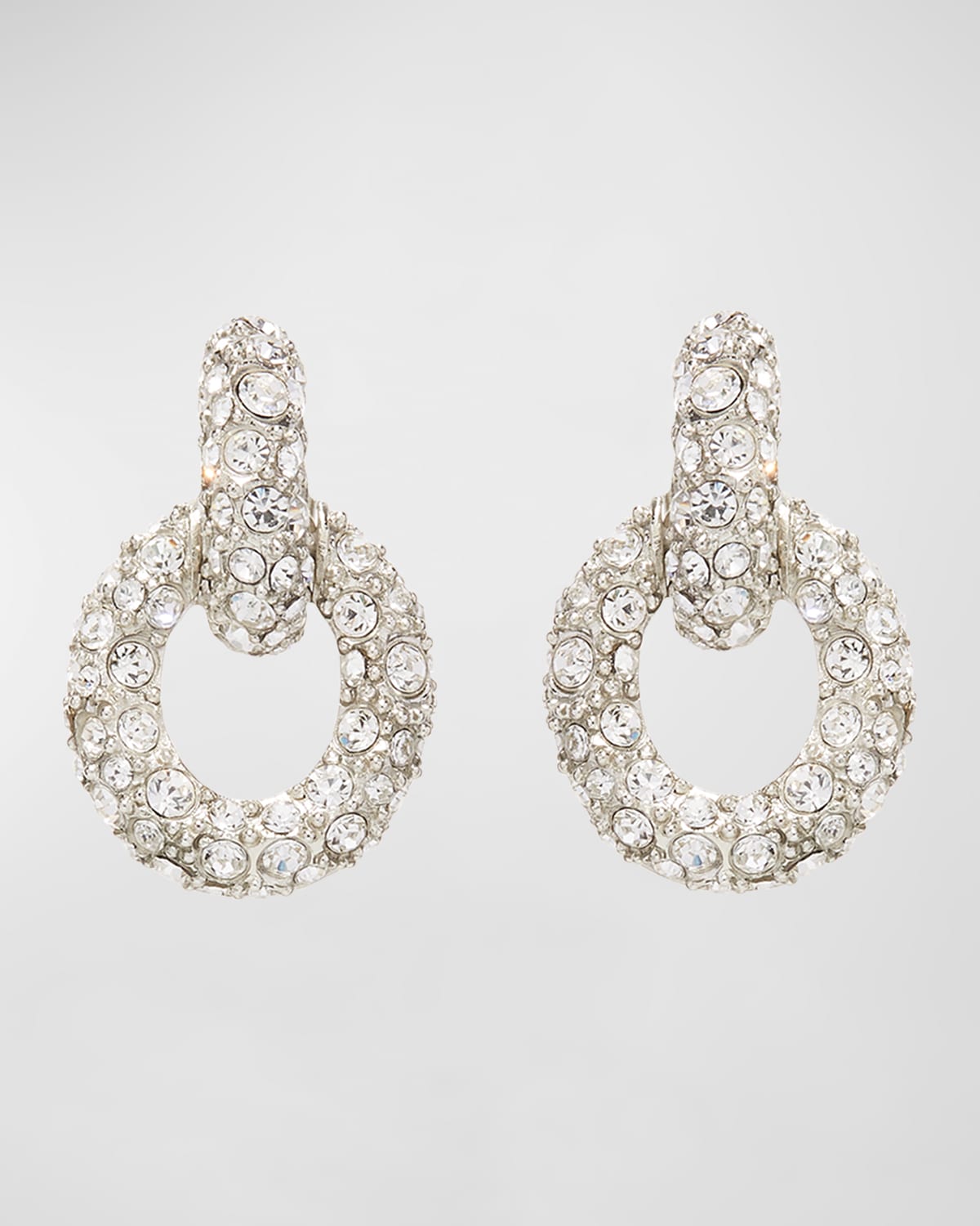 Oscar De La Renta Fortuna Crystal Hoop Drop Earrings