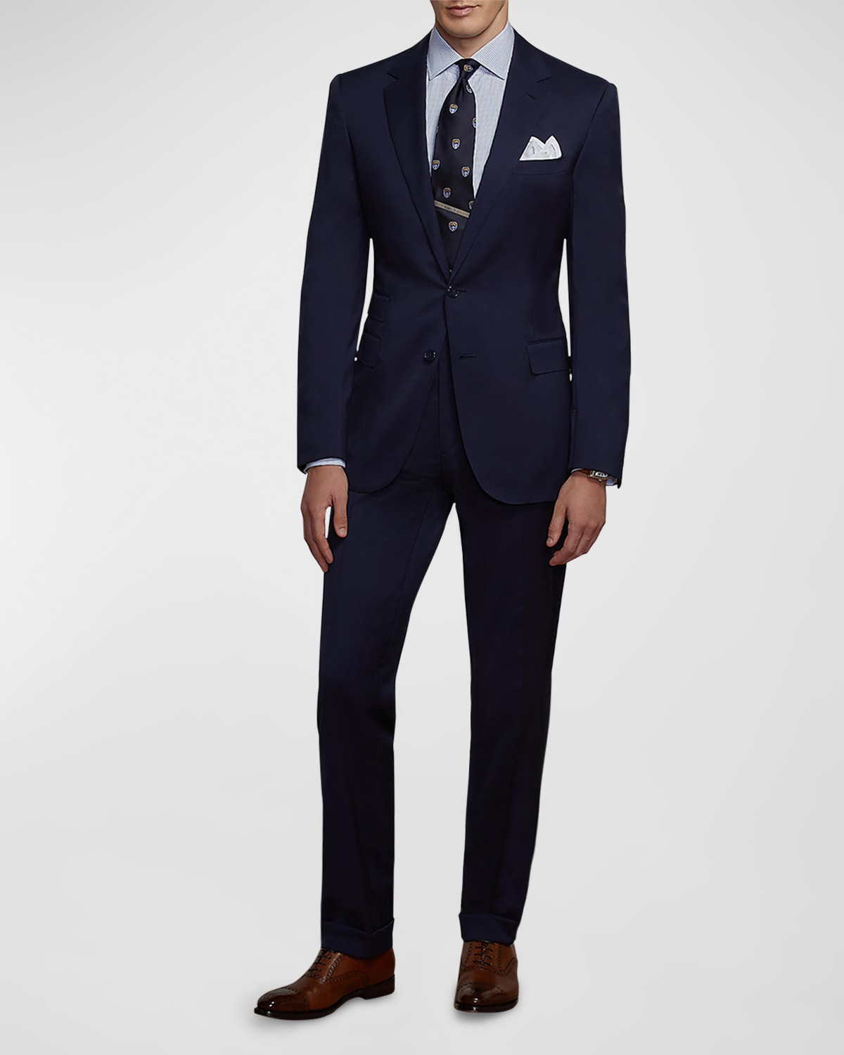 Shop Ralph Lauren Men's Gregory Hand-tailored Wool Serge Suit In Blue