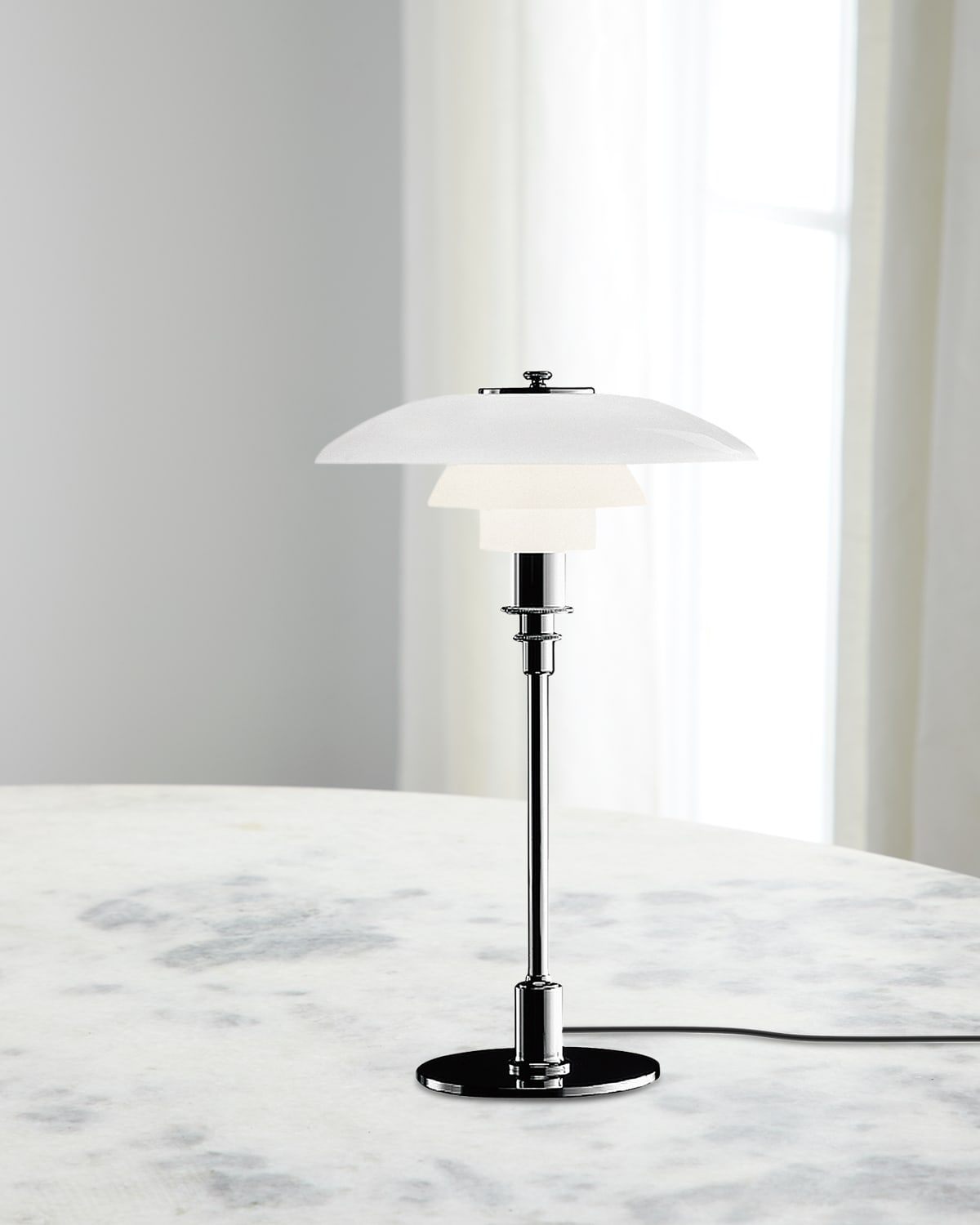 Louis Poulsen Ph 3/2 High-lustre Table Lamp In High Lustre Chrome Plated