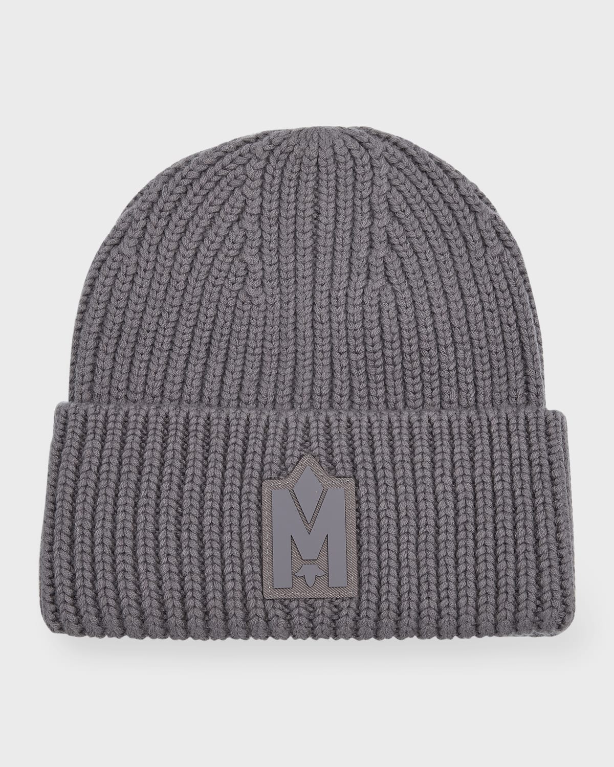 Mackage Men's M-logo Patch Beanie Hat In Carbon