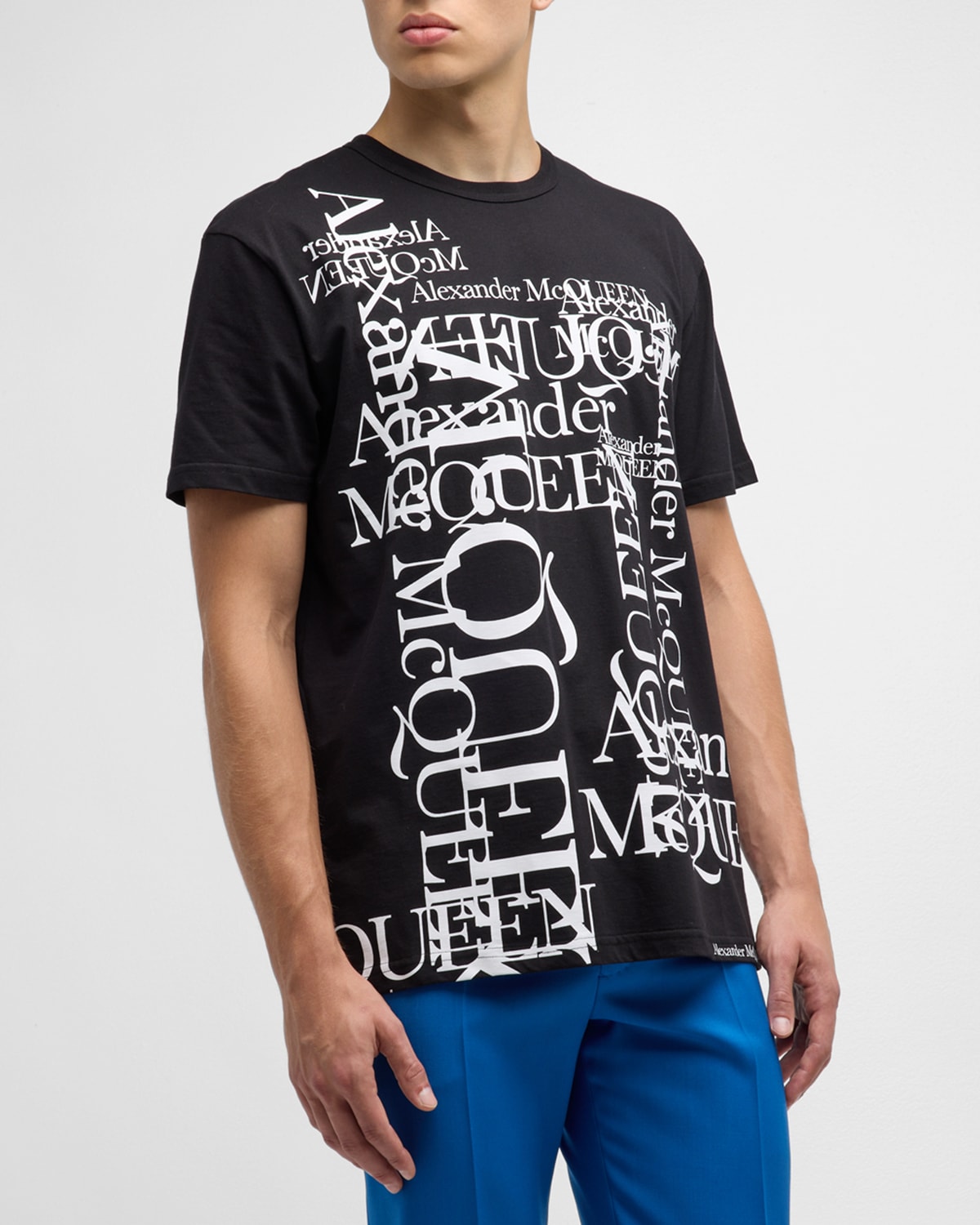 Alexander Mcqueen Logo-lettering Print Cotton T-shirt In Black