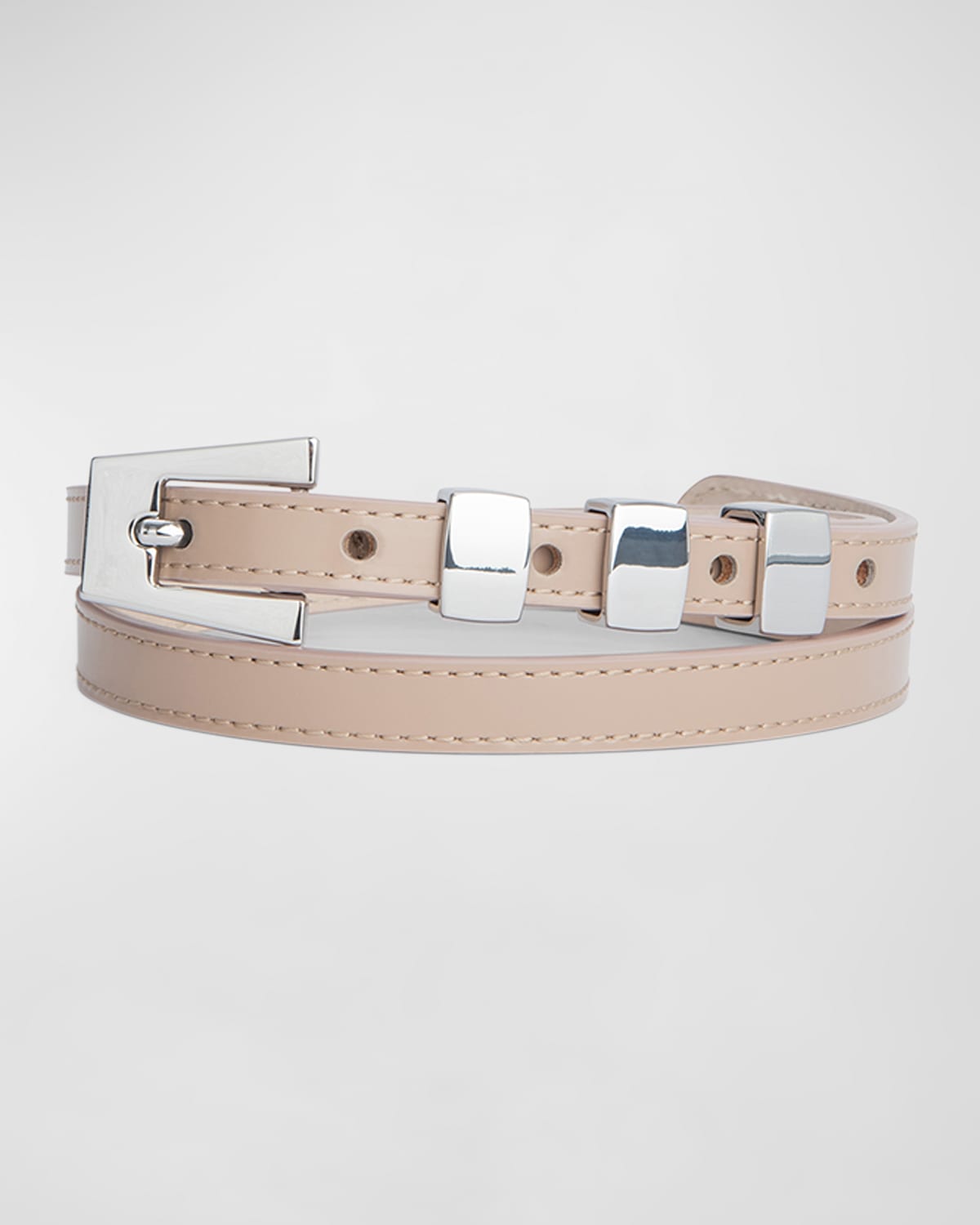 Vic Semi-Patent Leather Skinny Belt