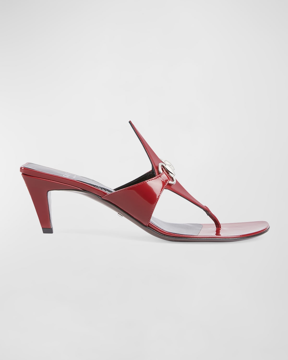 Gucci Mariame Leather Bit Thong Sandals In Cherry Red ModeSens