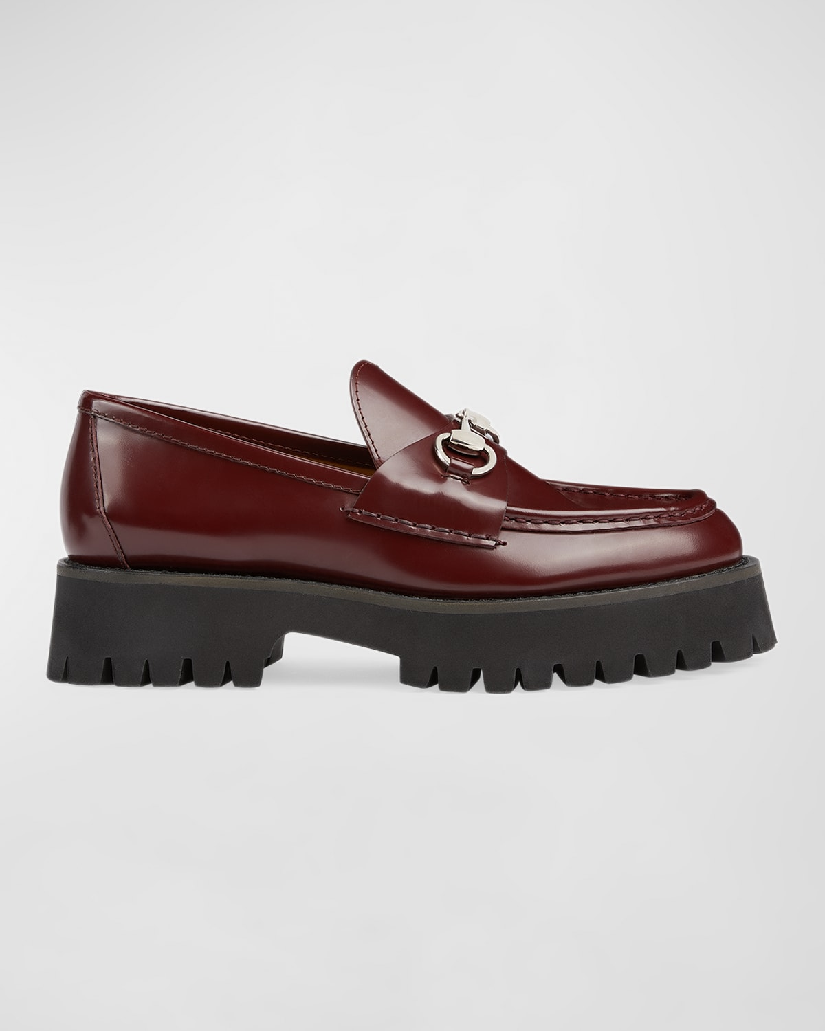 Gucci Sylke Leather Bit Loafers In 1000 Nero