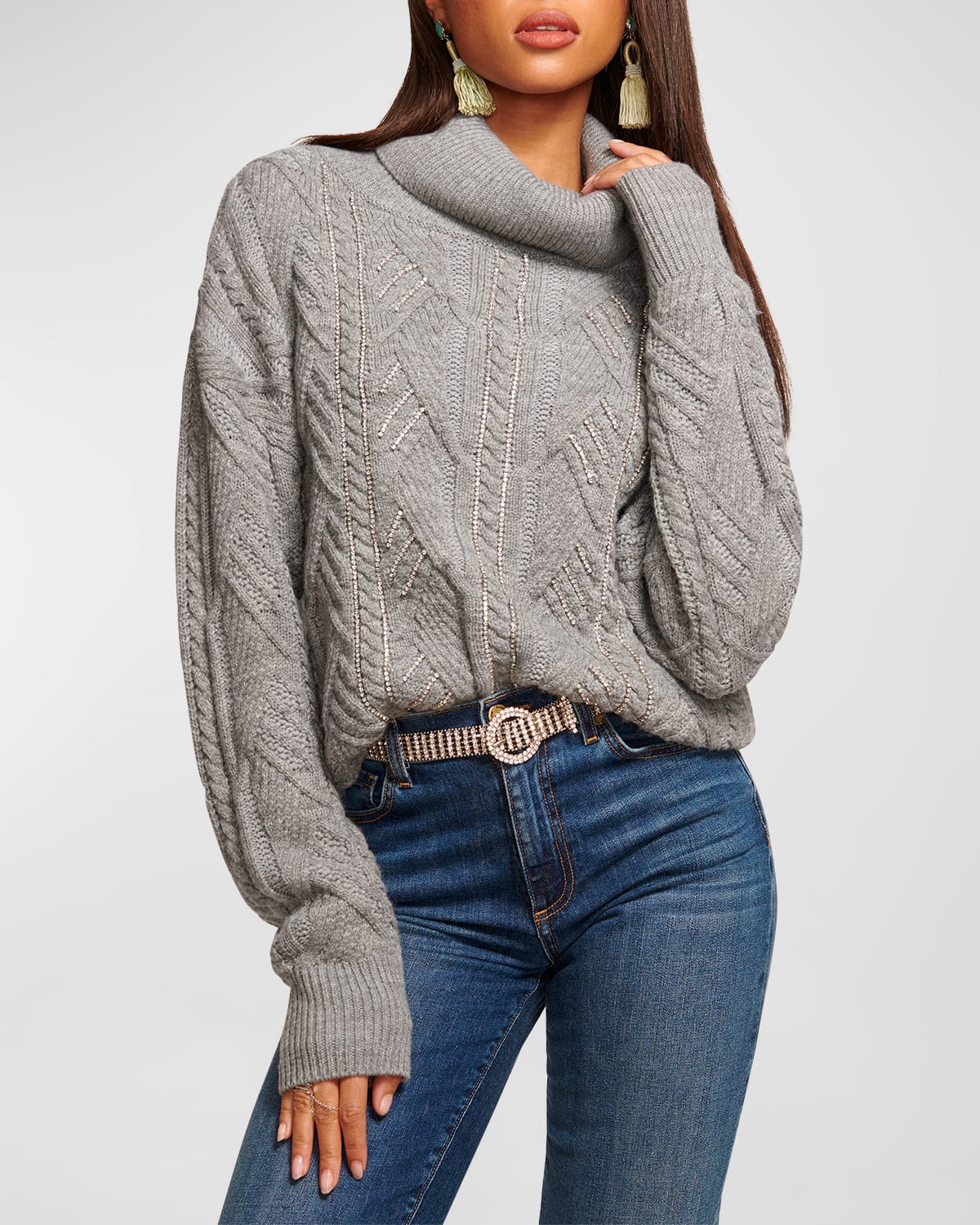 Annabelle Embellished Turtleneck Sweater