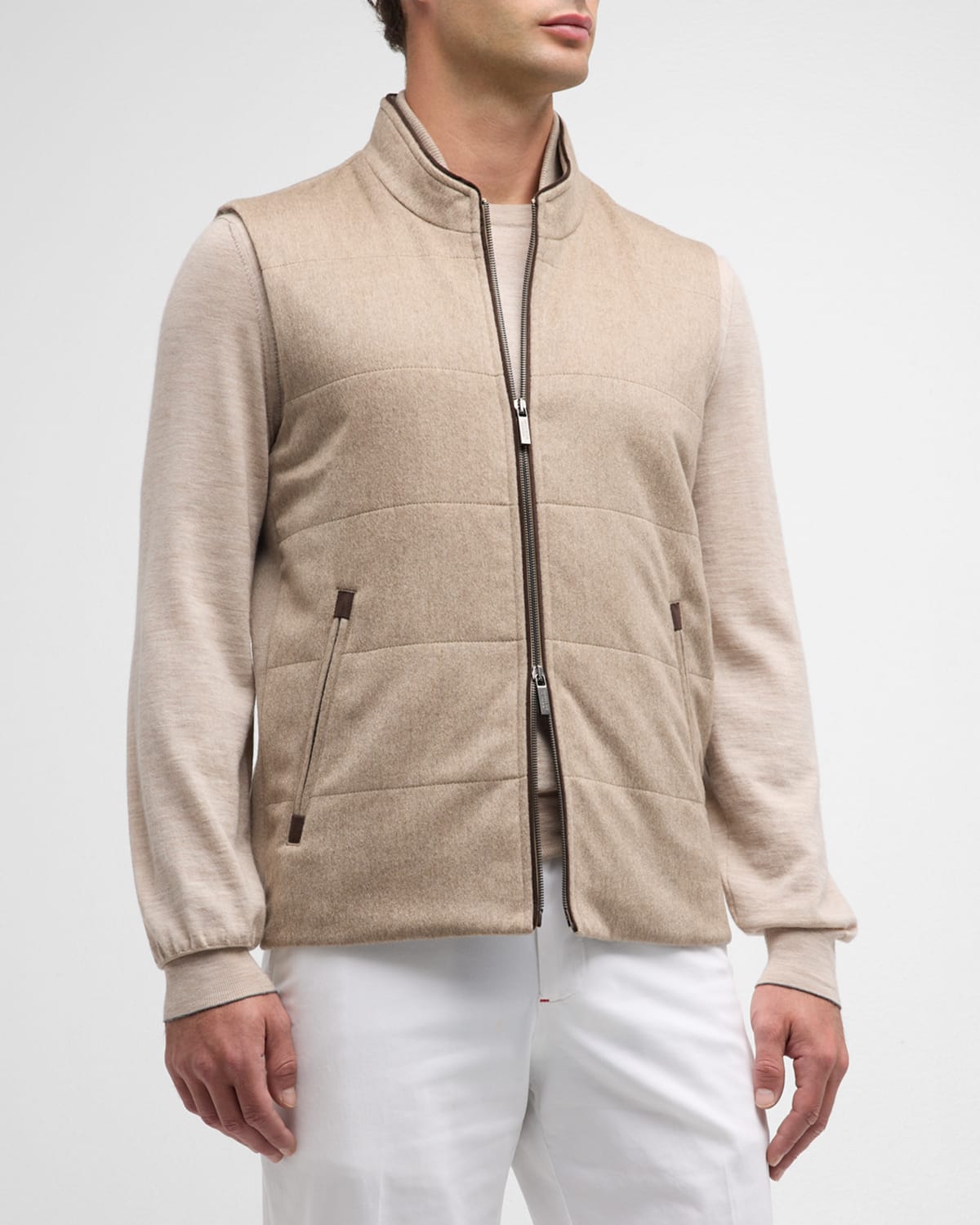 Men's Zip-Front Cashmere Vest