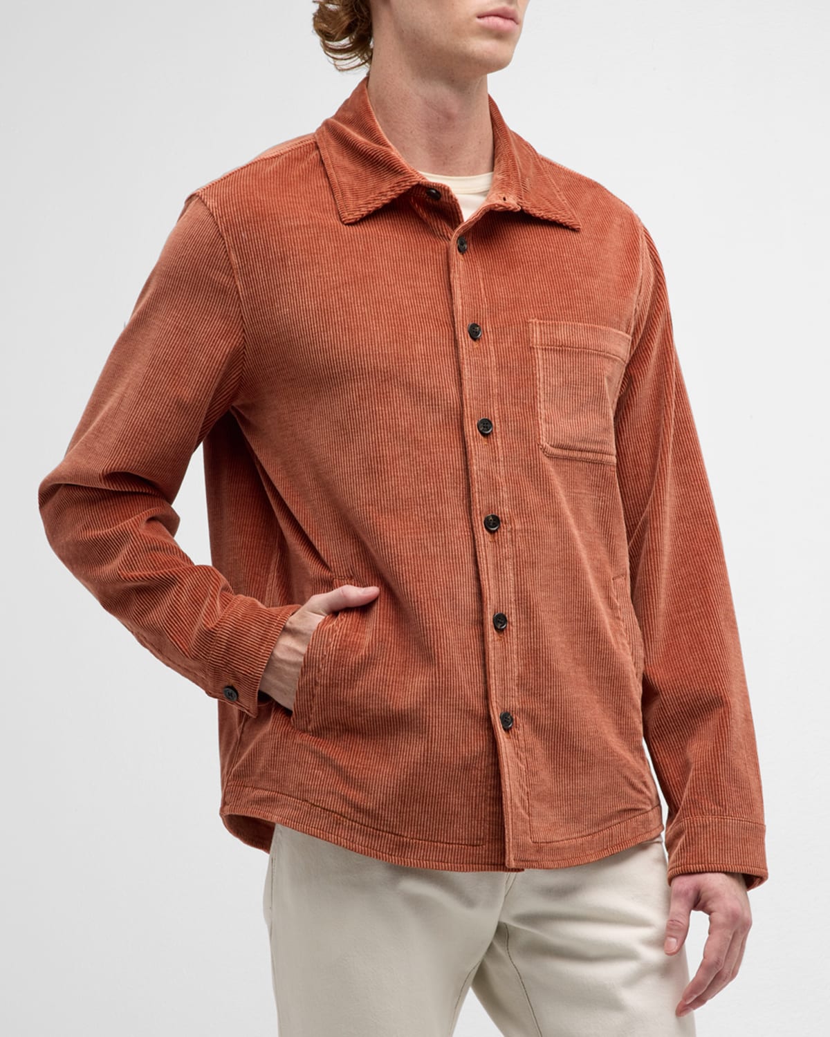 Men's Corduroy Overshirt with Pockets