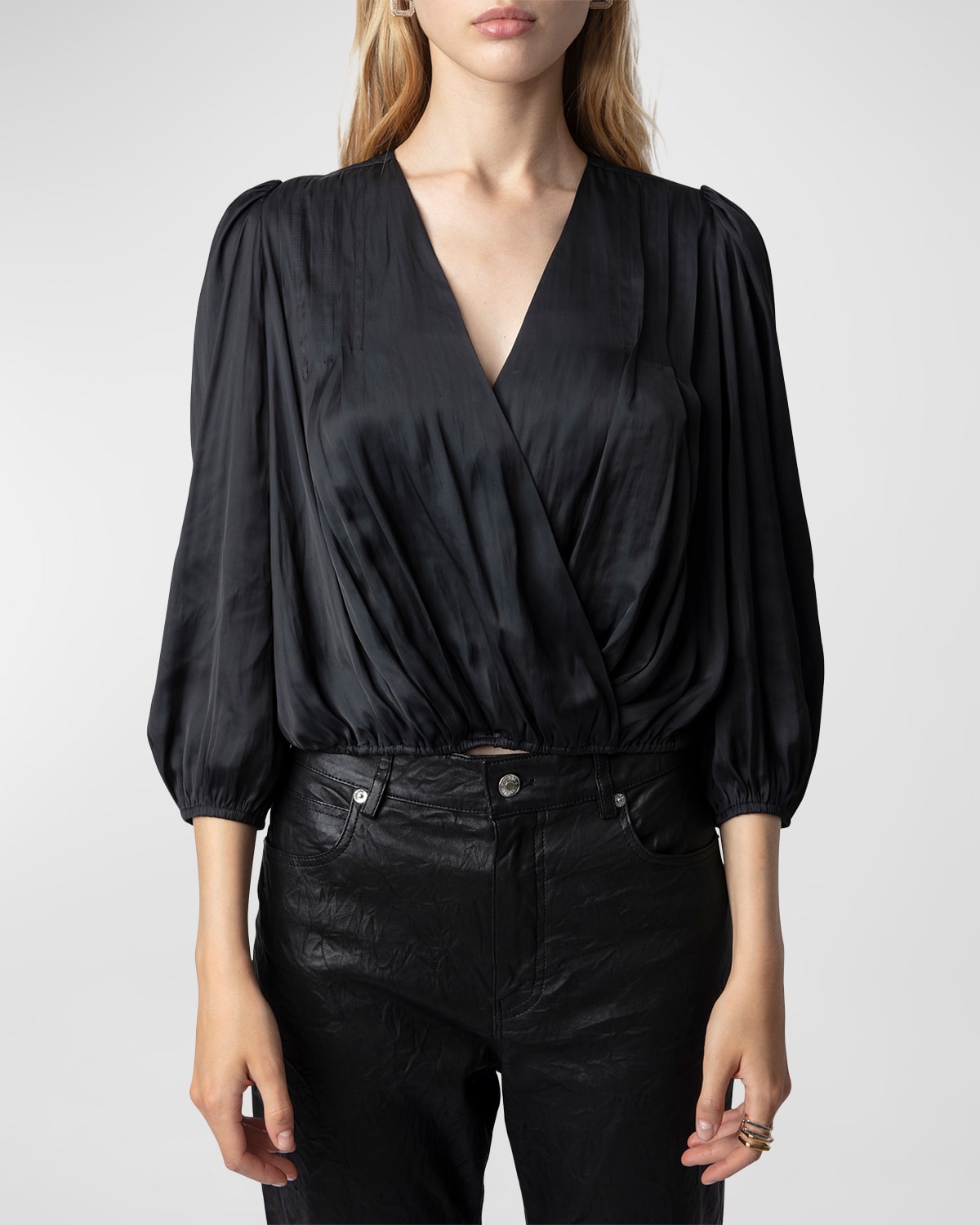 ZADIG & VOLTAIRE TYFON SATIN BLOUSE